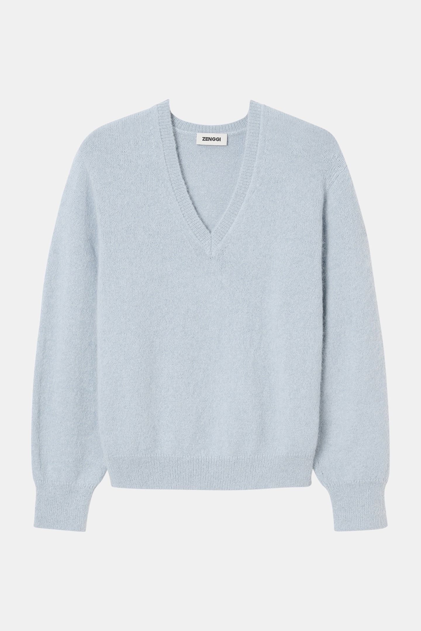 ALPACA RELAXED V-NECK PULLOVER BLUE HAZE 3