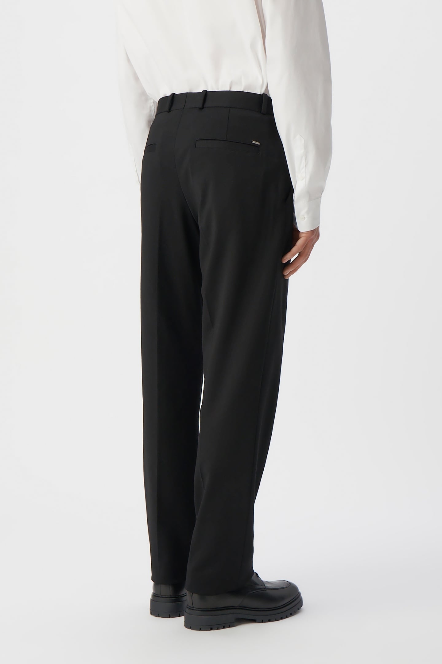 BLACK MILANO KNIT STRAIGHT SUIT TROUSERS 5