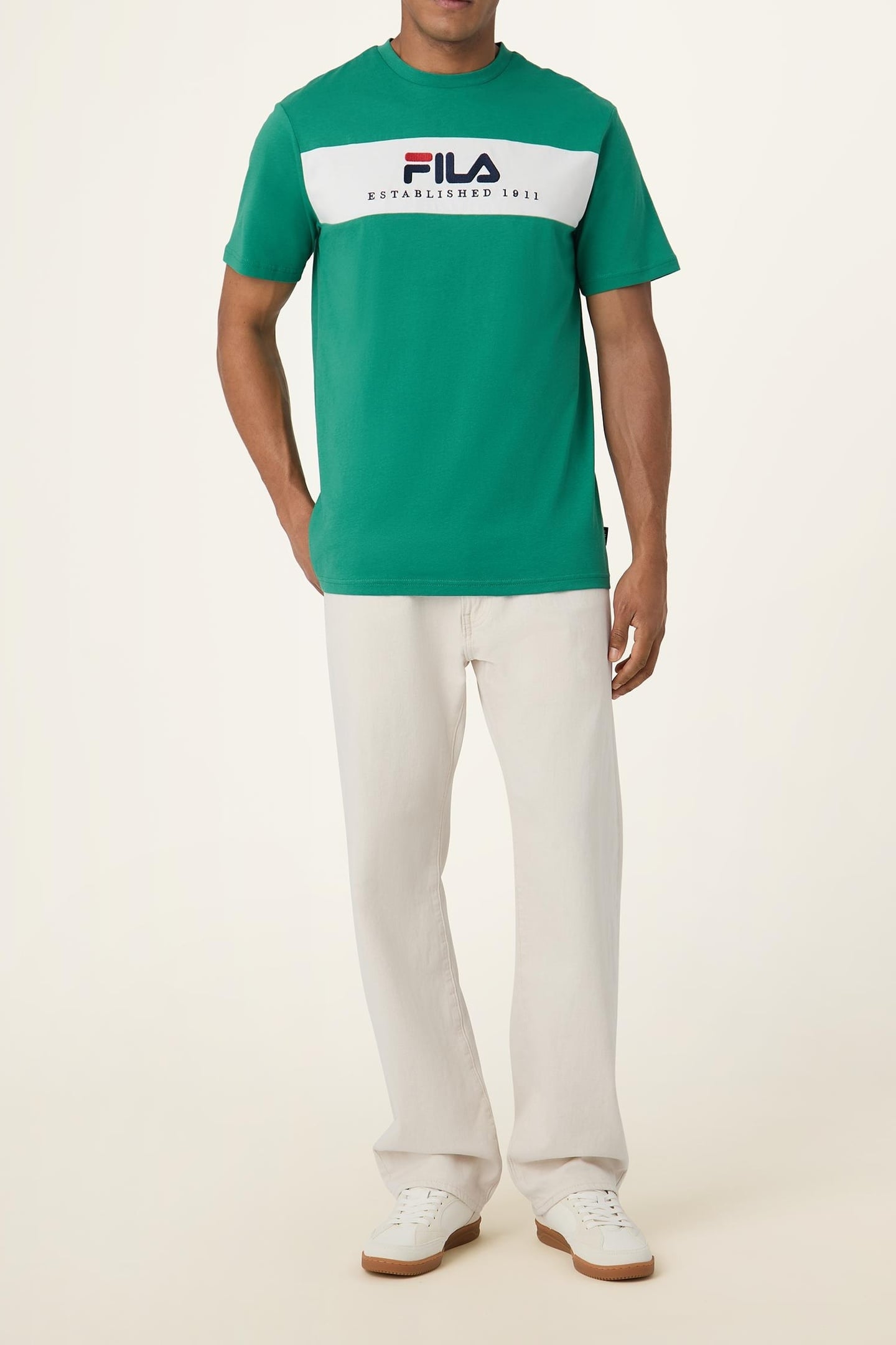 UNISEX VALSERA REGULAR BLOCKED T-SHIRT GREEN JACKET-EGRET 2