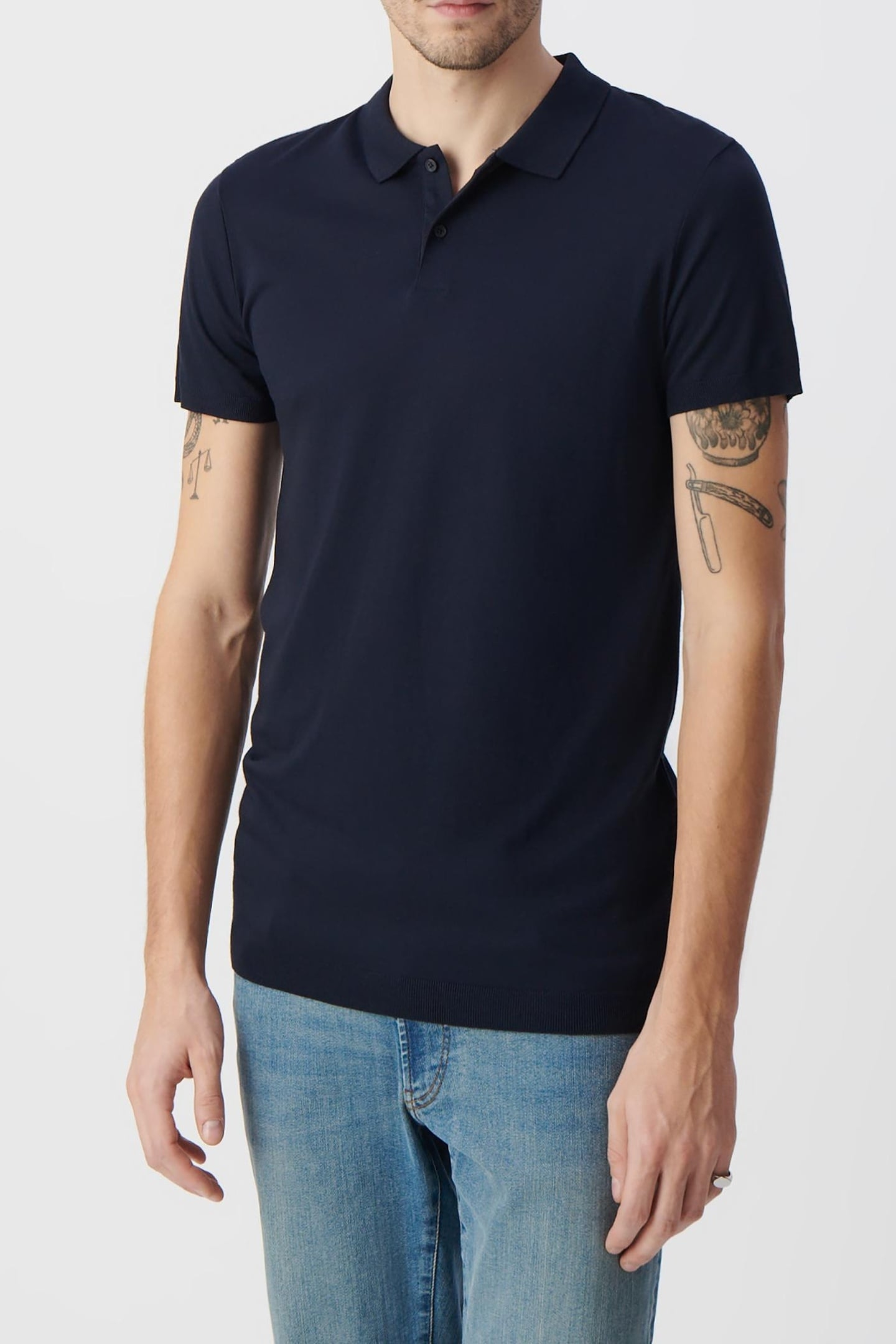 NAVY MODAL COTTON POLO SHIRT 2