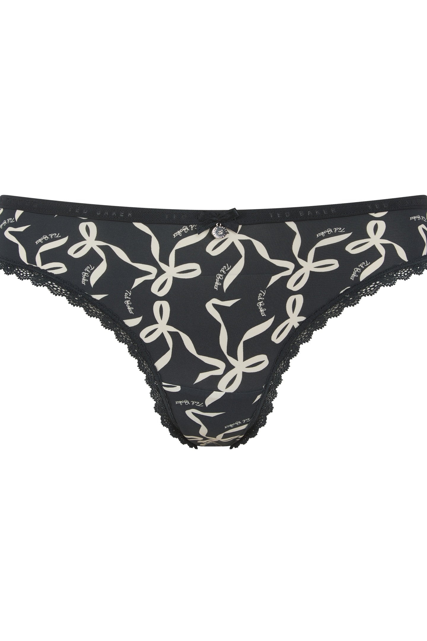 MYRTLE 3PK PLAIN AND PRINT BRIEF WITH LACE TRIM JET BLACK BO 5