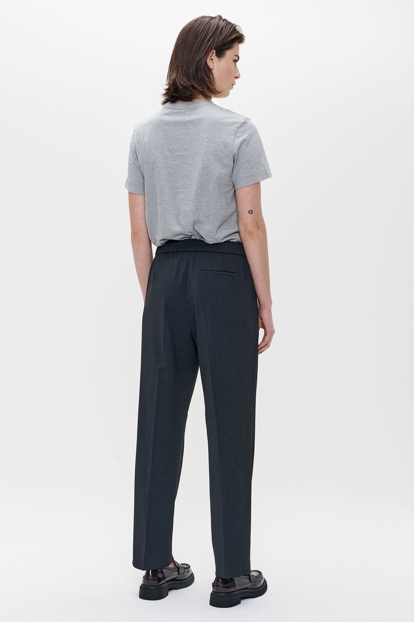 WOOL MIX RELAXED CHINO OFF BLACK 2