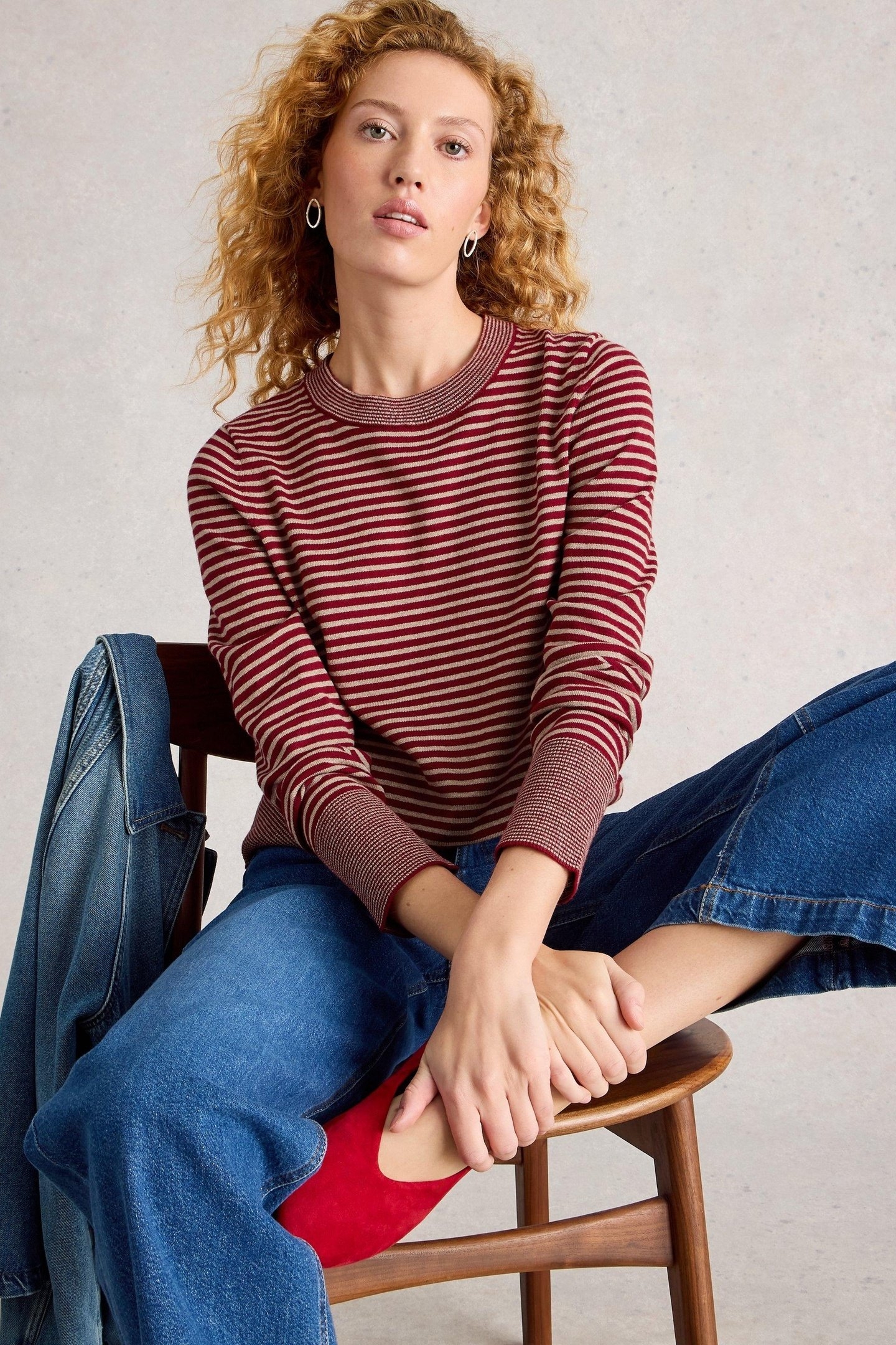 KATIE STRIPE JUMPER RED MULTI 2