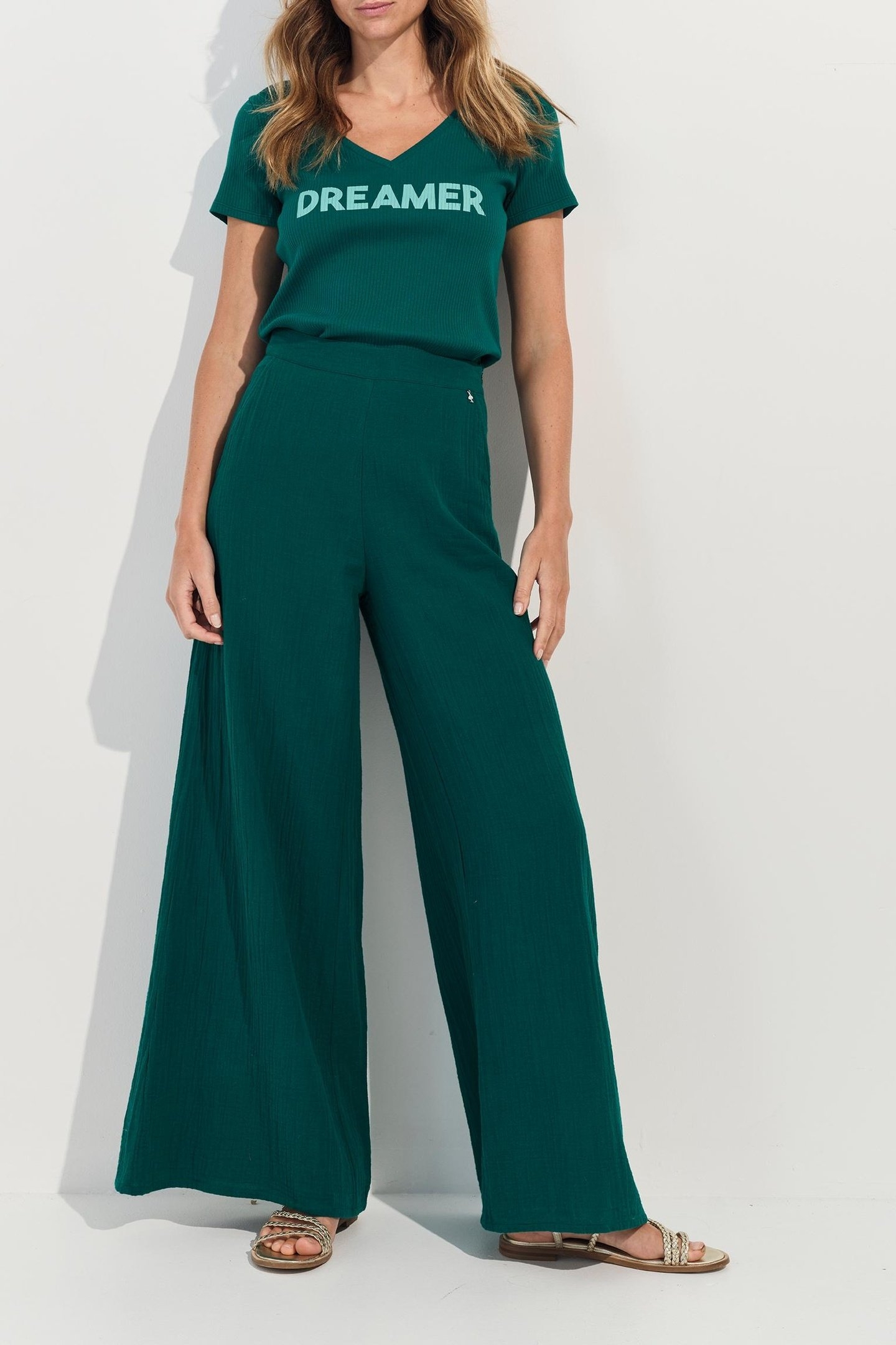 MIRO - GREEN RIBBED MESSAGE T-SHIRT 1