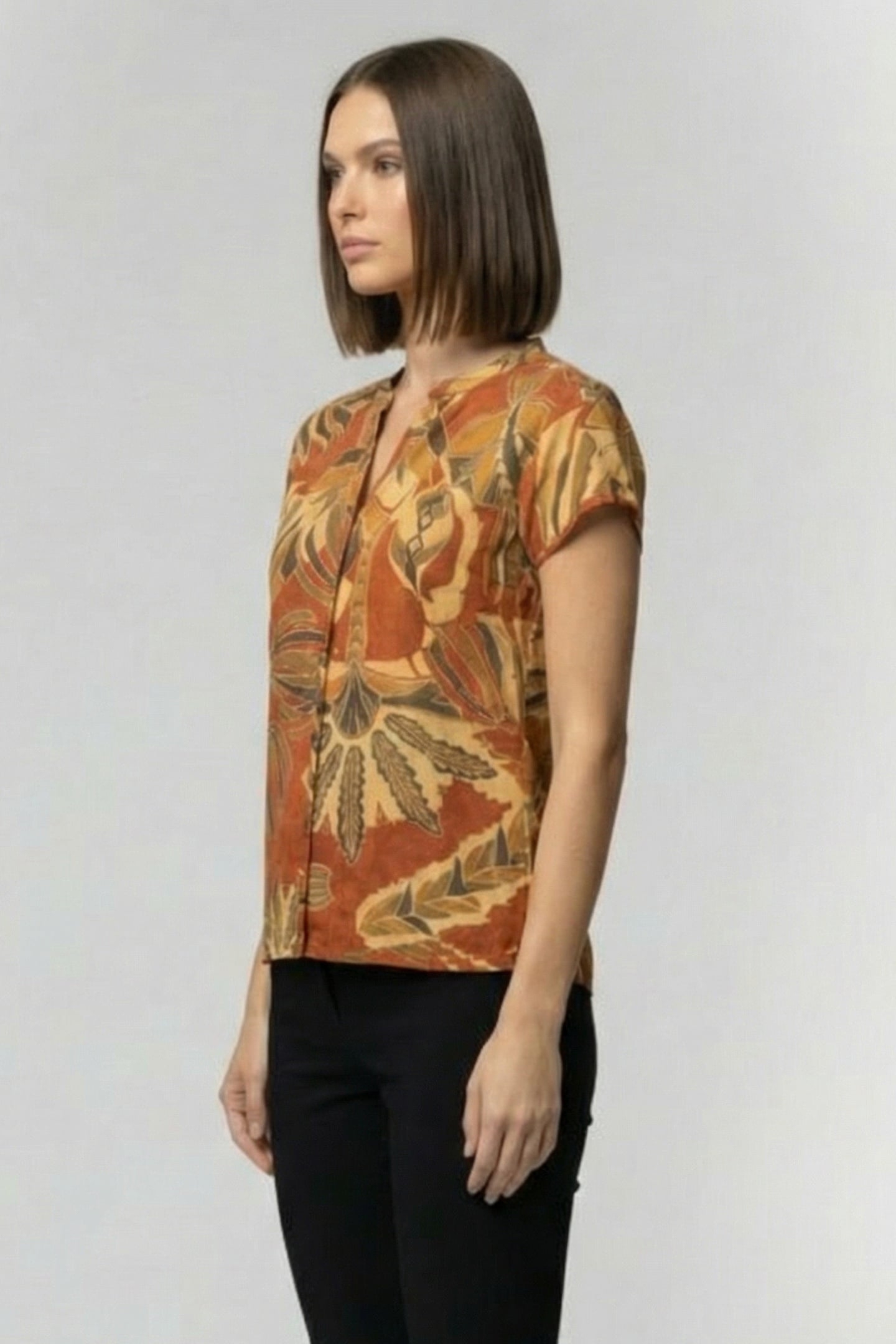BLOUSE HARPER IN COPPER WITH PALMA PRINT 3
