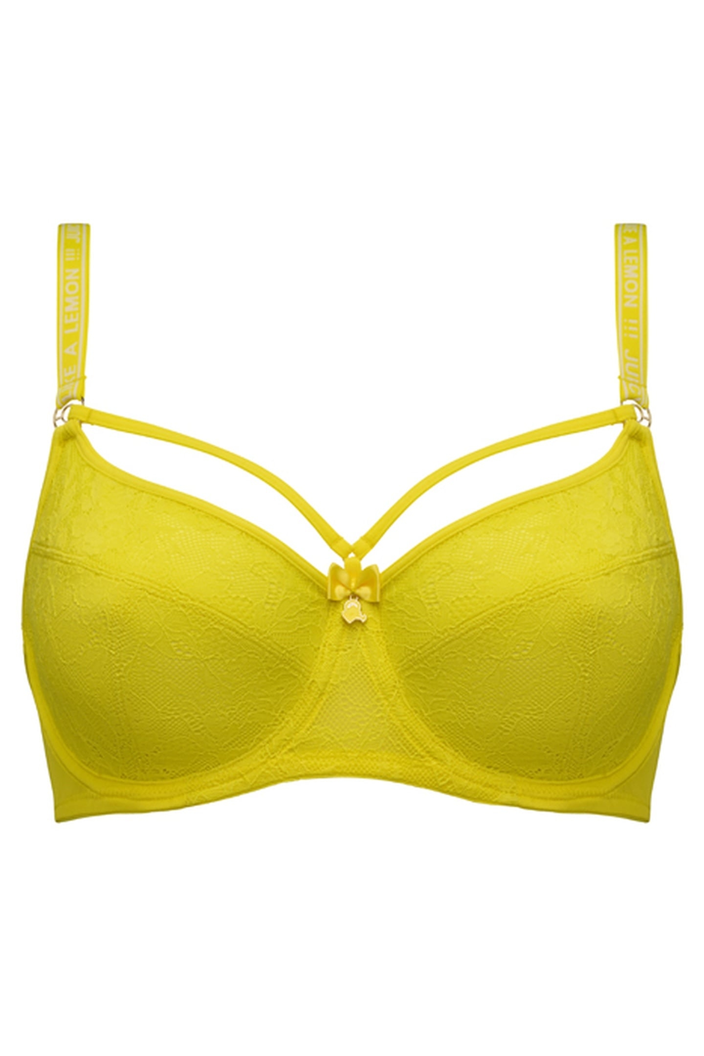 SPACE ODYSSEY CITRUS YELLOW LACE BALCONY BRA 2