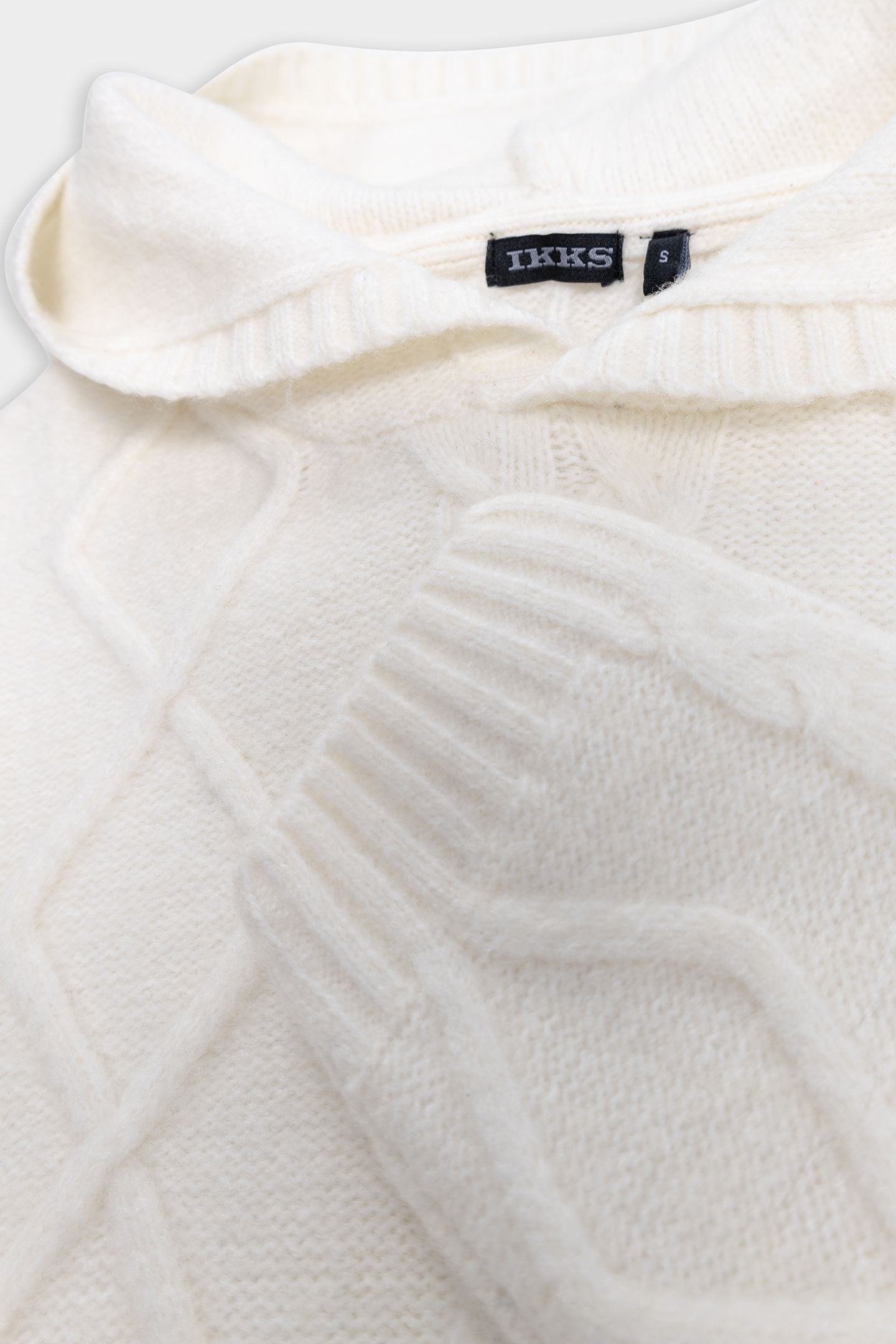 GIRL'S BEIGE HOODED CABLE KNIT SWEATER 6