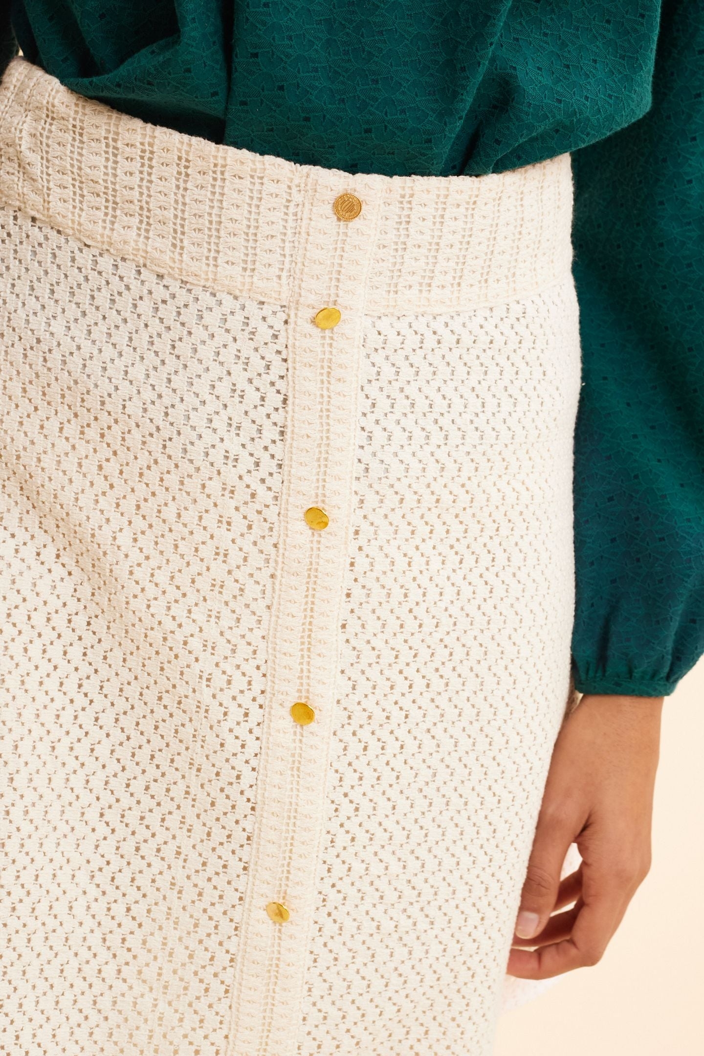 SHORT ECRU LACE SKIRT ECRU 7