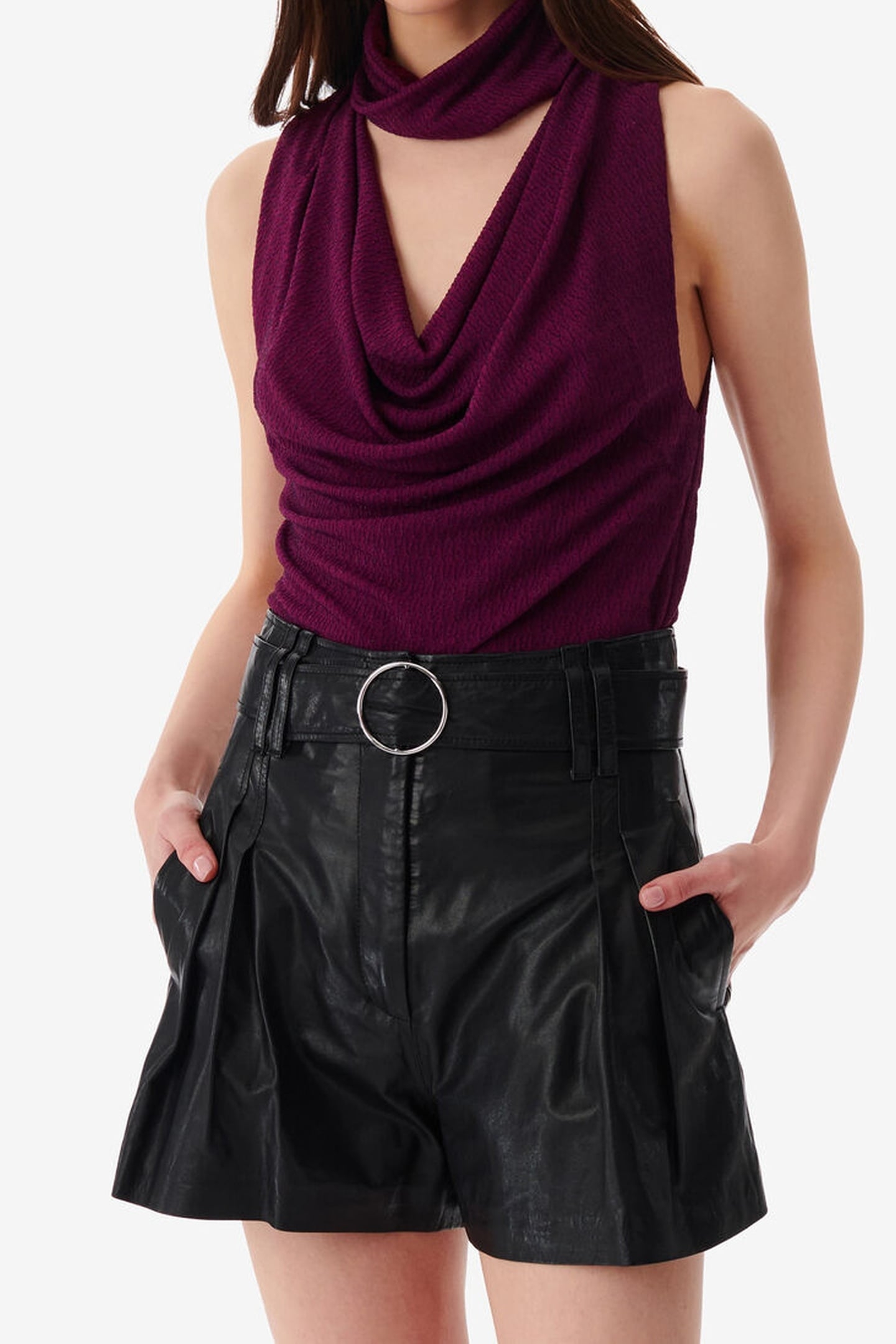 MARLENE TOP FUSHIA/BLACK 2