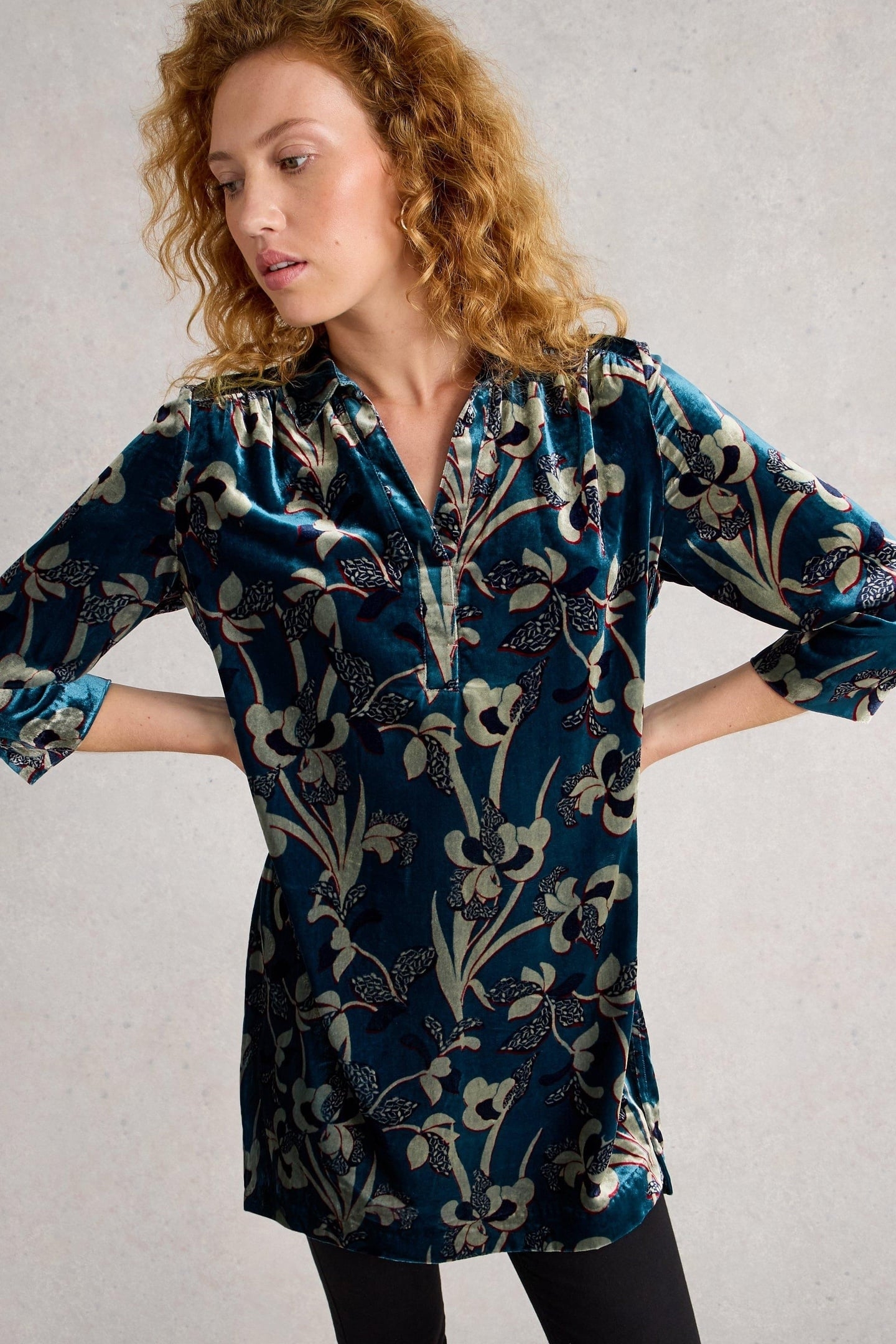 BLAKE VELVET TUNIC BLUE MULTI 1