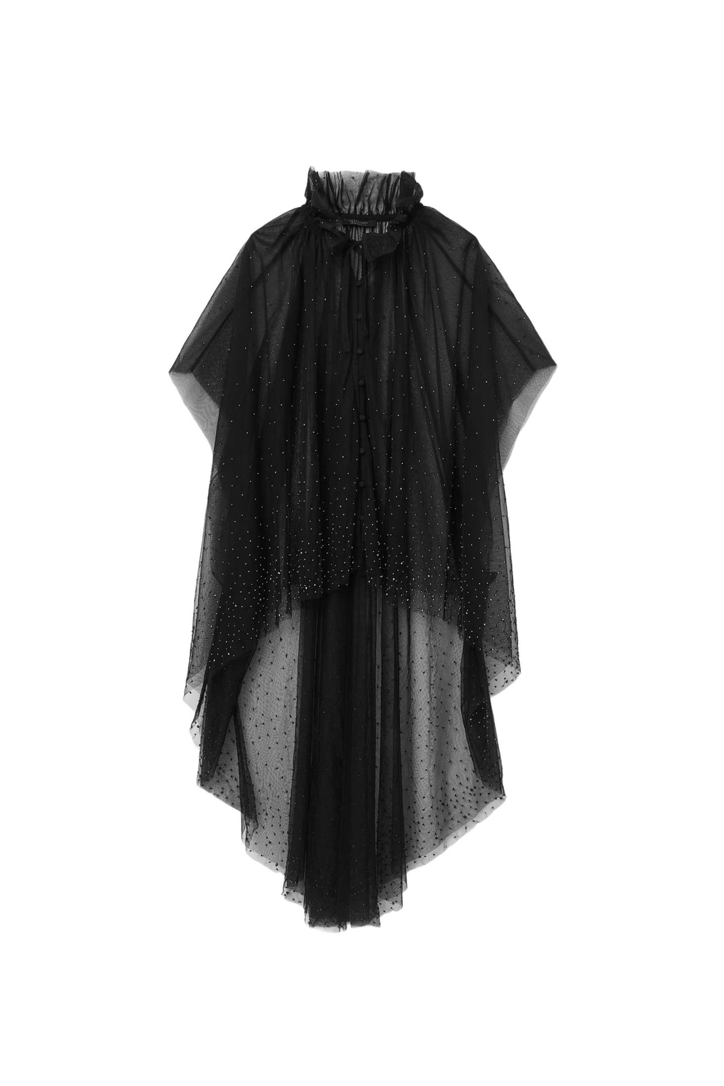 SEZ EMB TULLE CAPE BLACK 6