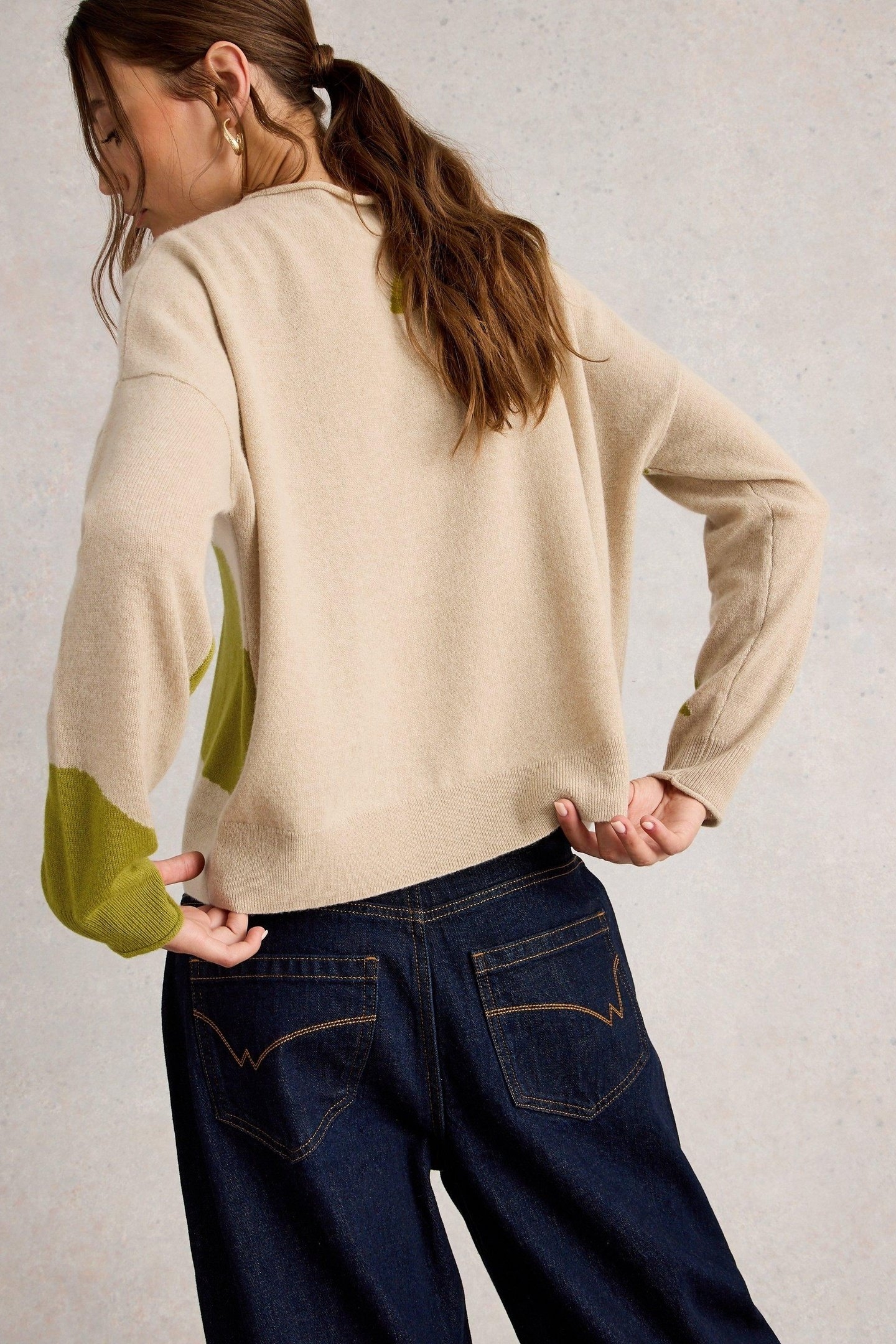 KITTY ABSTRACT CASHMERE JUMPER NATURAL MULTI 2