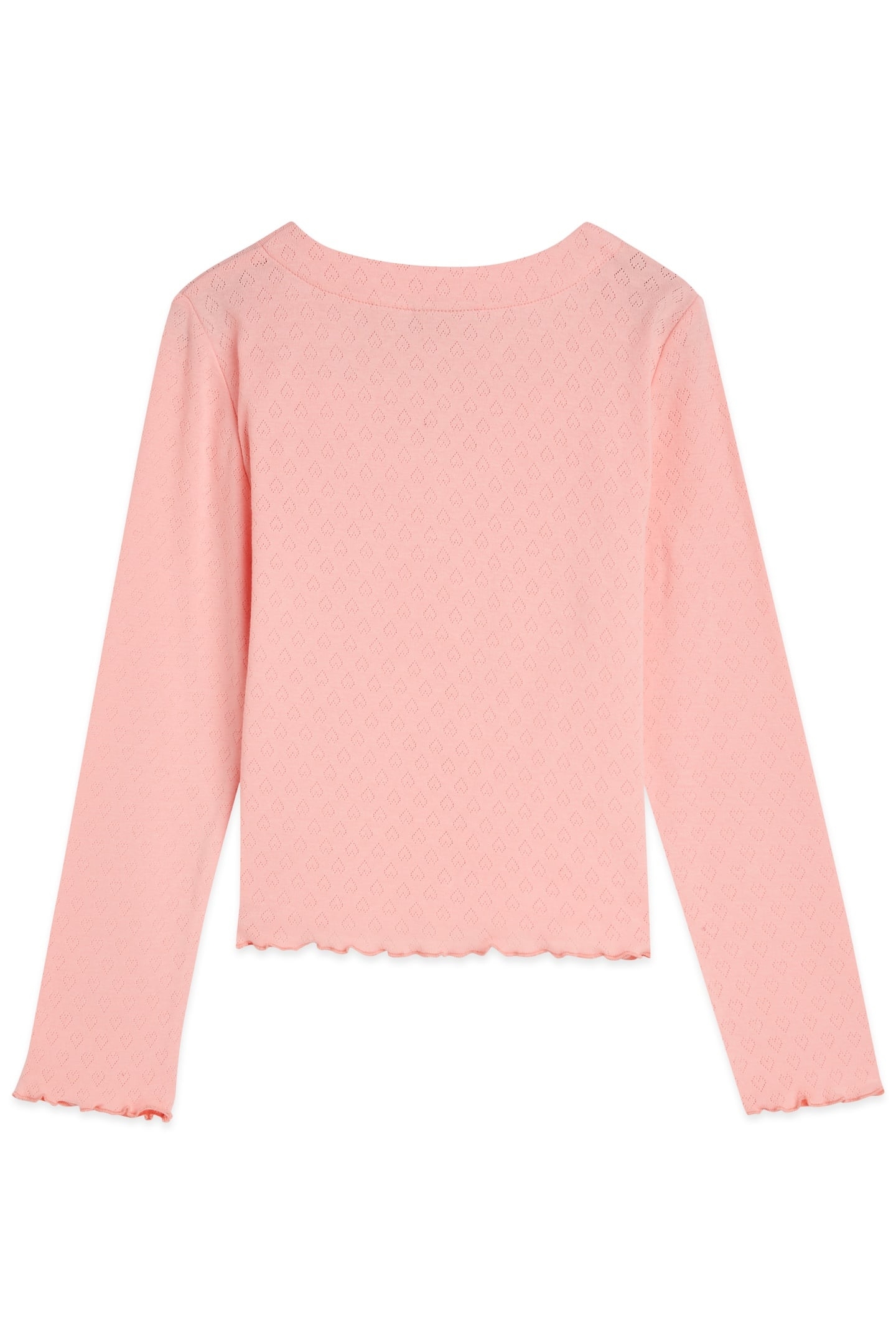 GIRLS BUTTON FRONT POINTELLE TOP PINK/YELLOW 2