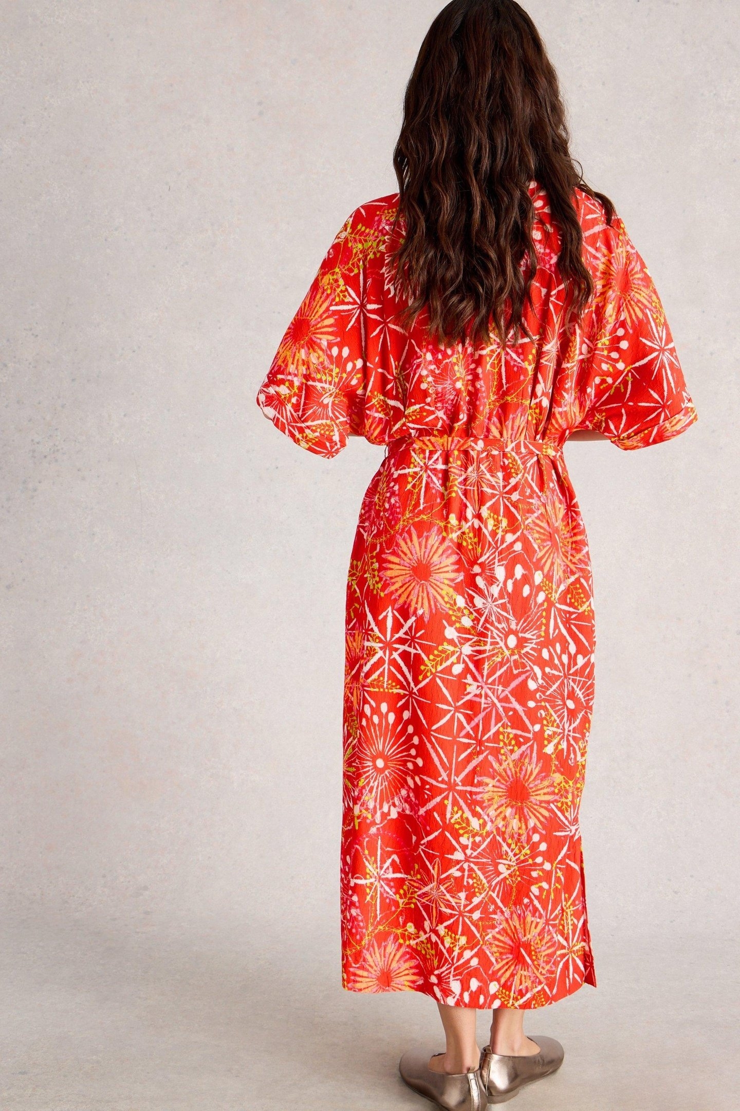 KIKI KIMONO DRESS RED MULTI 3