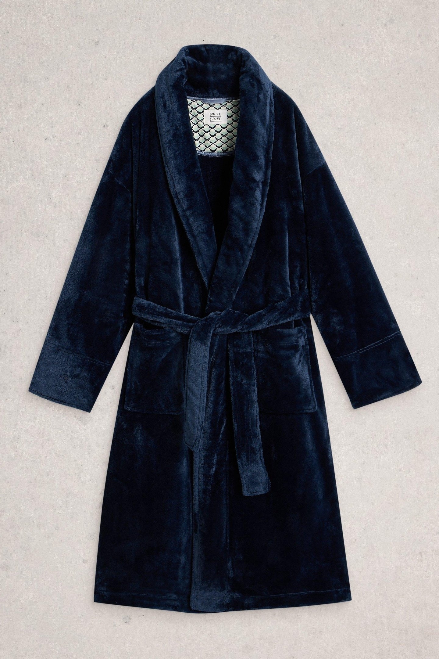 CLOVER COSY DRESSING GOWN DARK NAVY 4