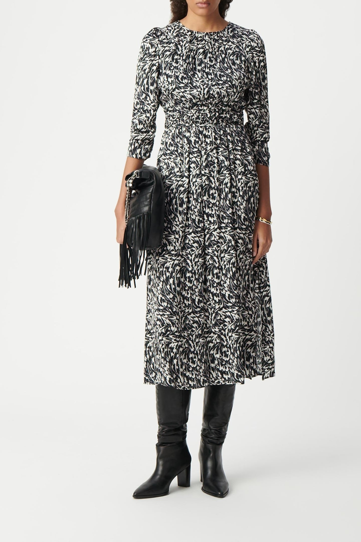 BLACK DRESS LENZING™ ECOVERO™ MINIMAL FLOWER 1