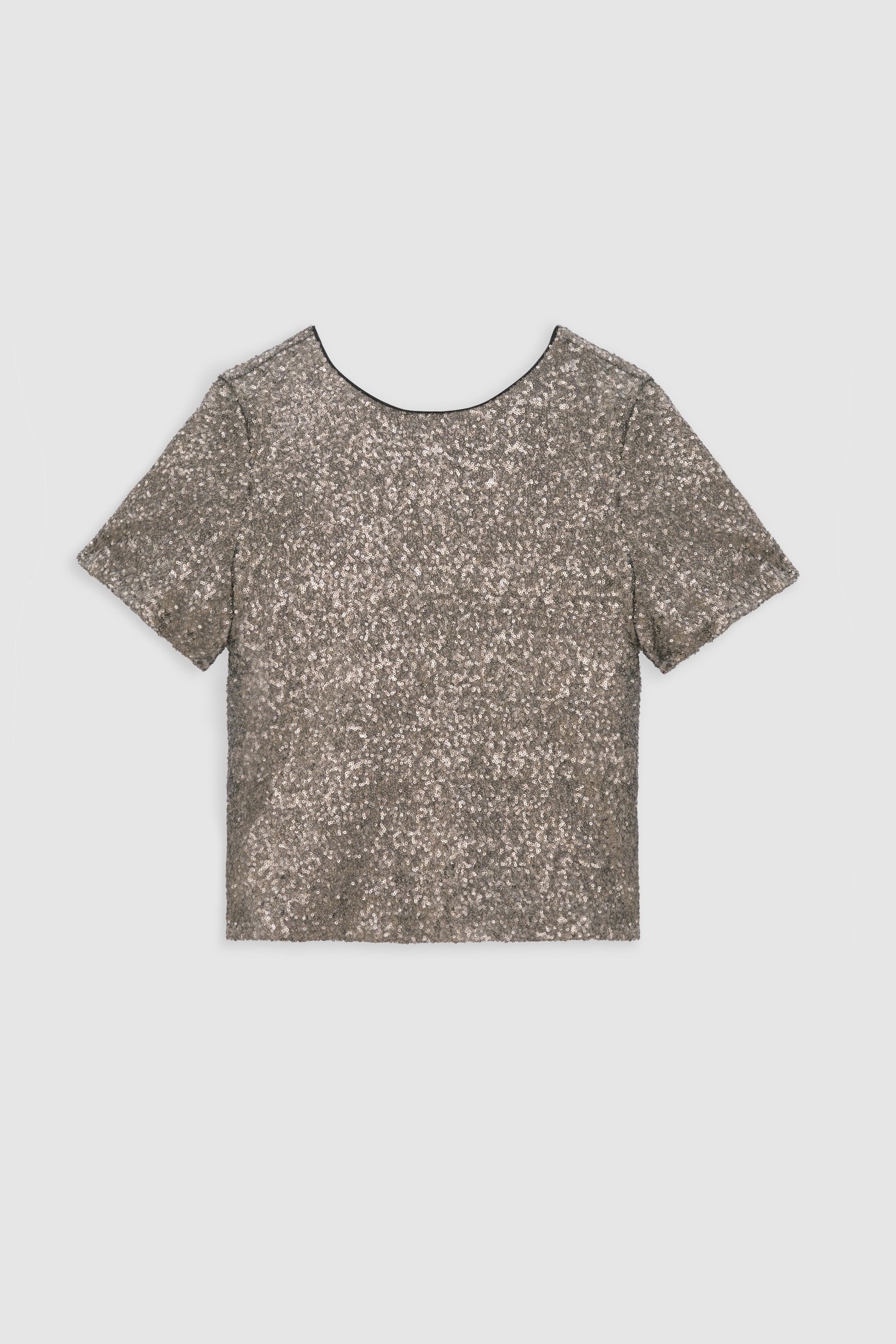 GREY TOP EMBROIDERED WITH METALLIC SEQUINS 5