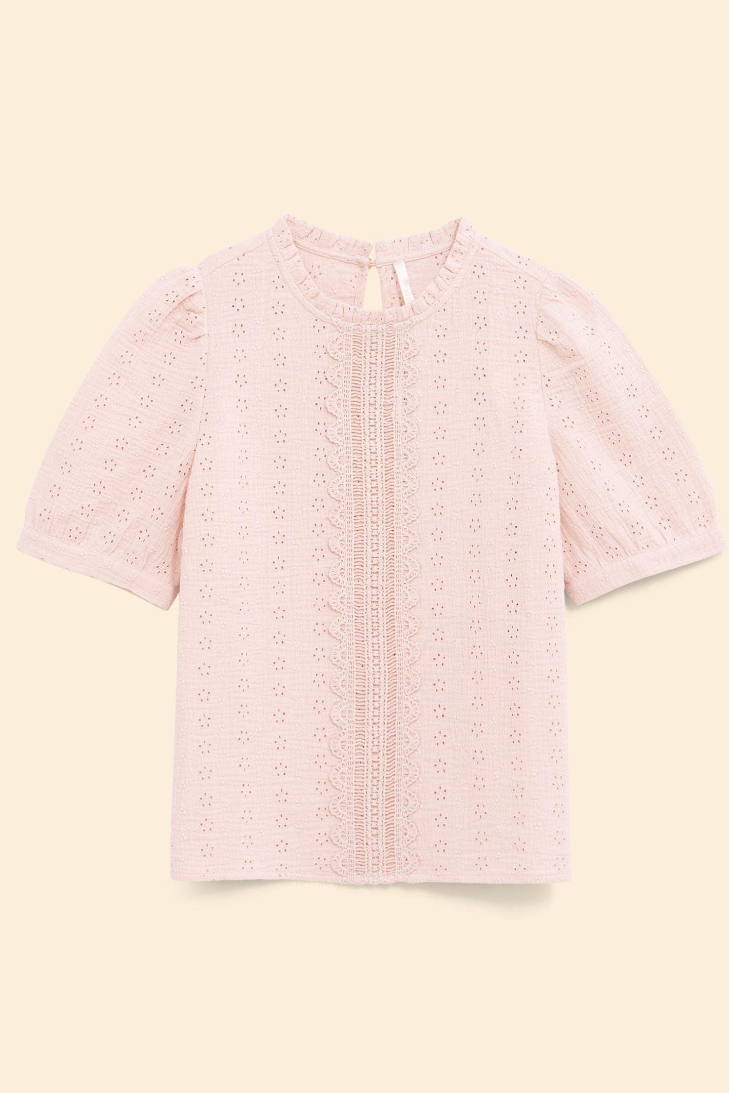 PINK TOP WITH BRODERIE ANGLAISE AND LACE PINK 4