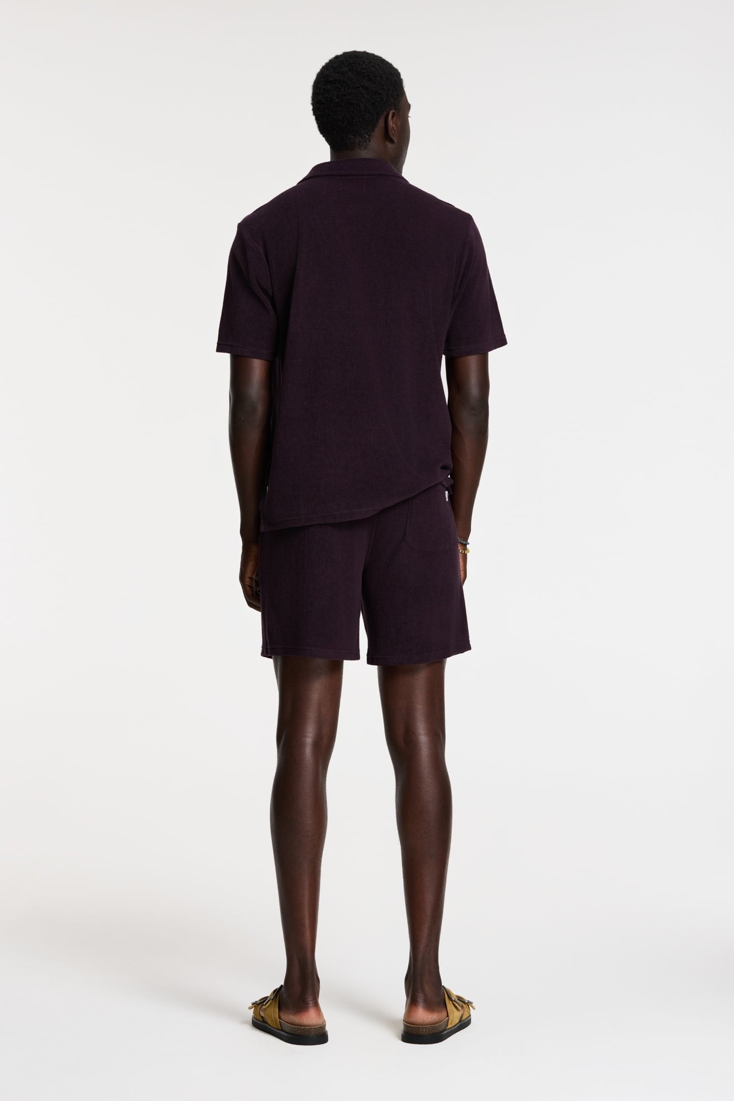 EVAN TOWELING SHORTS SOLID PURPLE ROCK 6