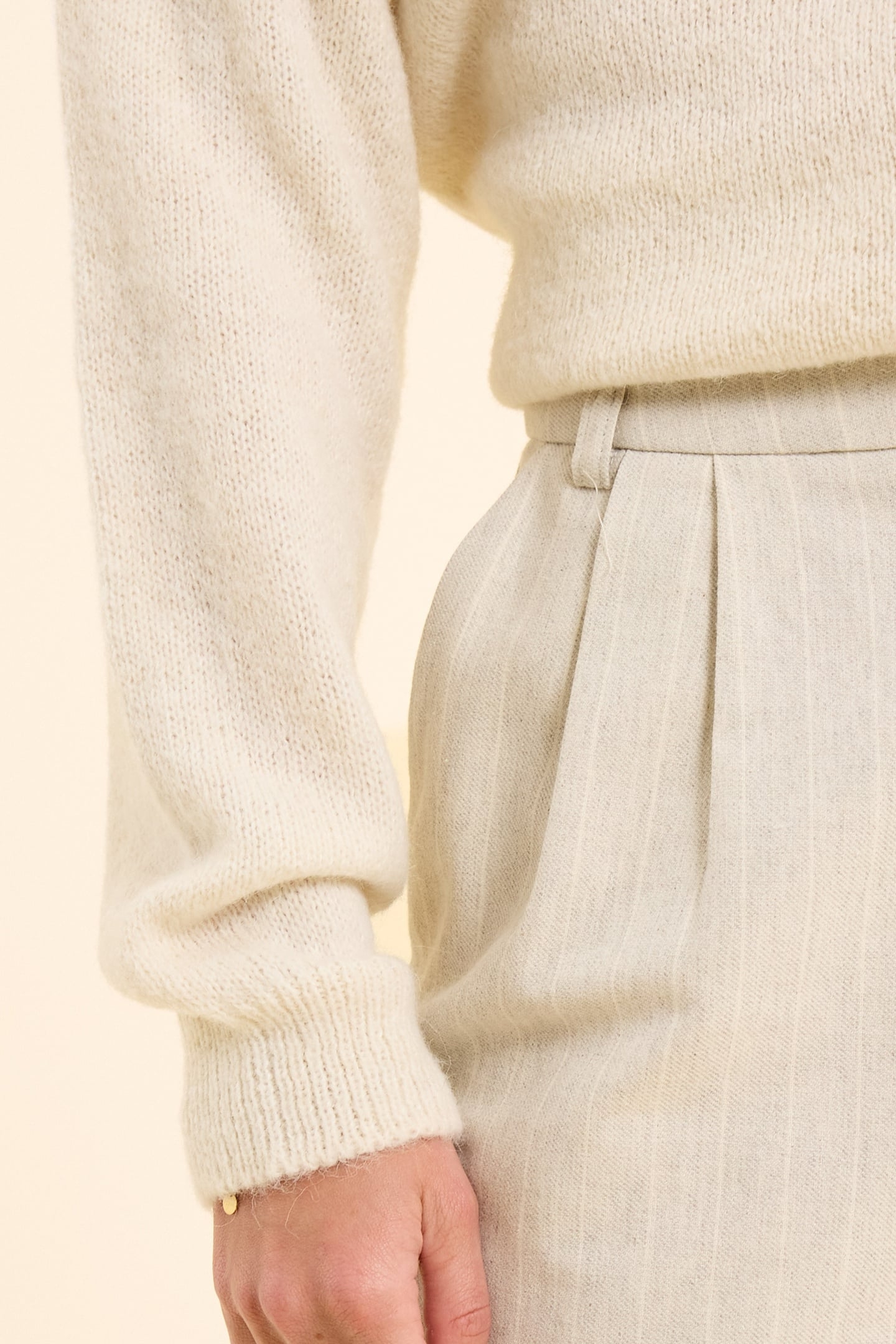 GREY STRIPED TENNIS SUIT PANTS HEATHER GREY 8