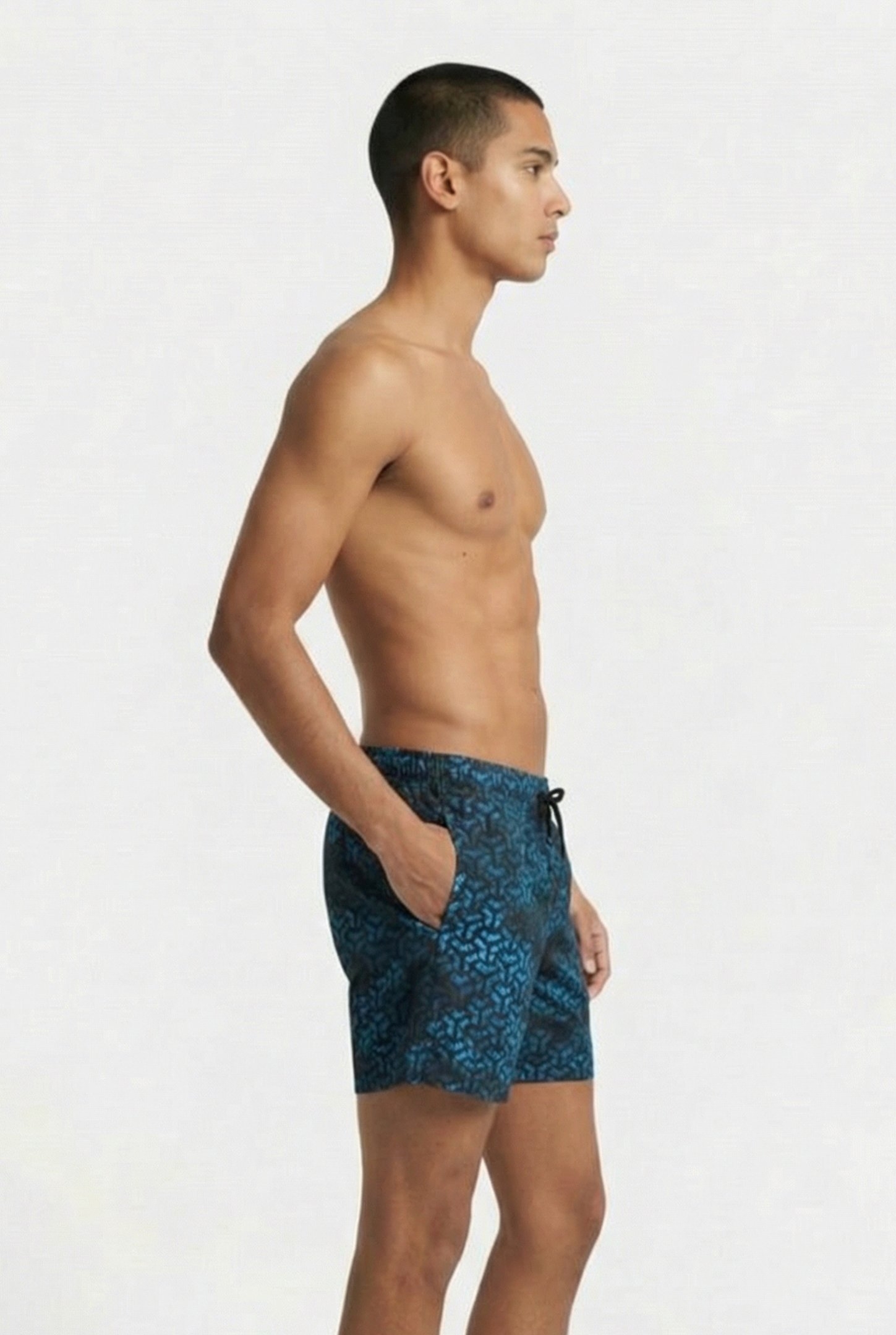 MEN'S ARENA EVO BEACH SHORT AO BLACK-TURQUOISE-MULTI 3
