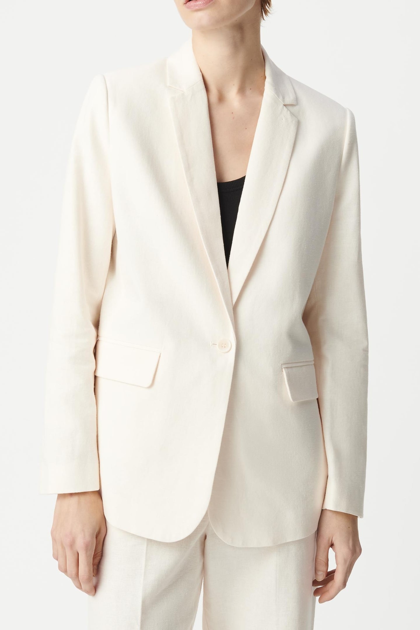 ECRU LINEN AND COTTON SUIT JACKET 2