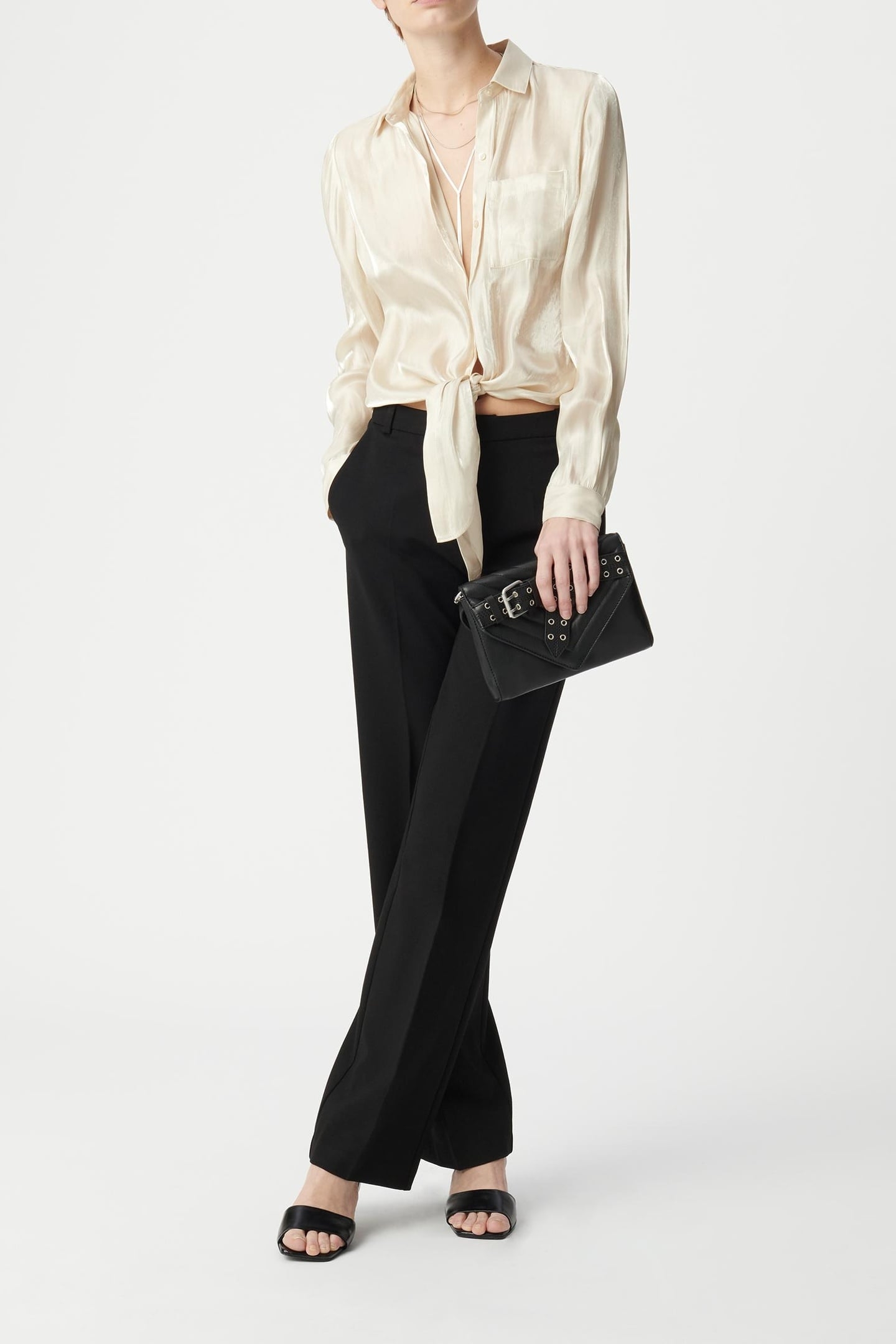 BEIGE GOLD LAMÉ TIE-DYE SHIRT 1