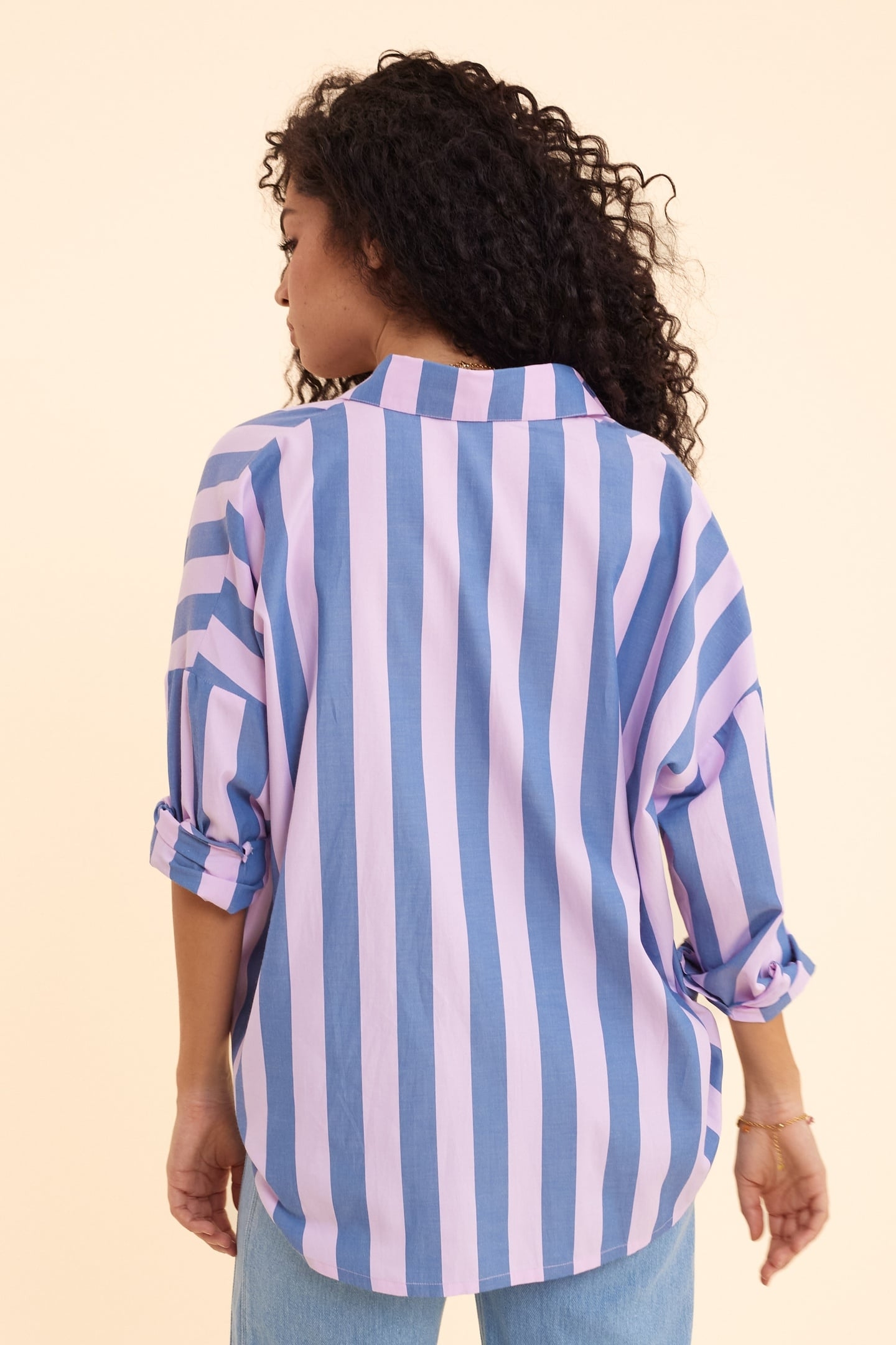 BLUE SHIRT WITH PARMA STRIPES PATTERN ELECTRIC BLUE 4