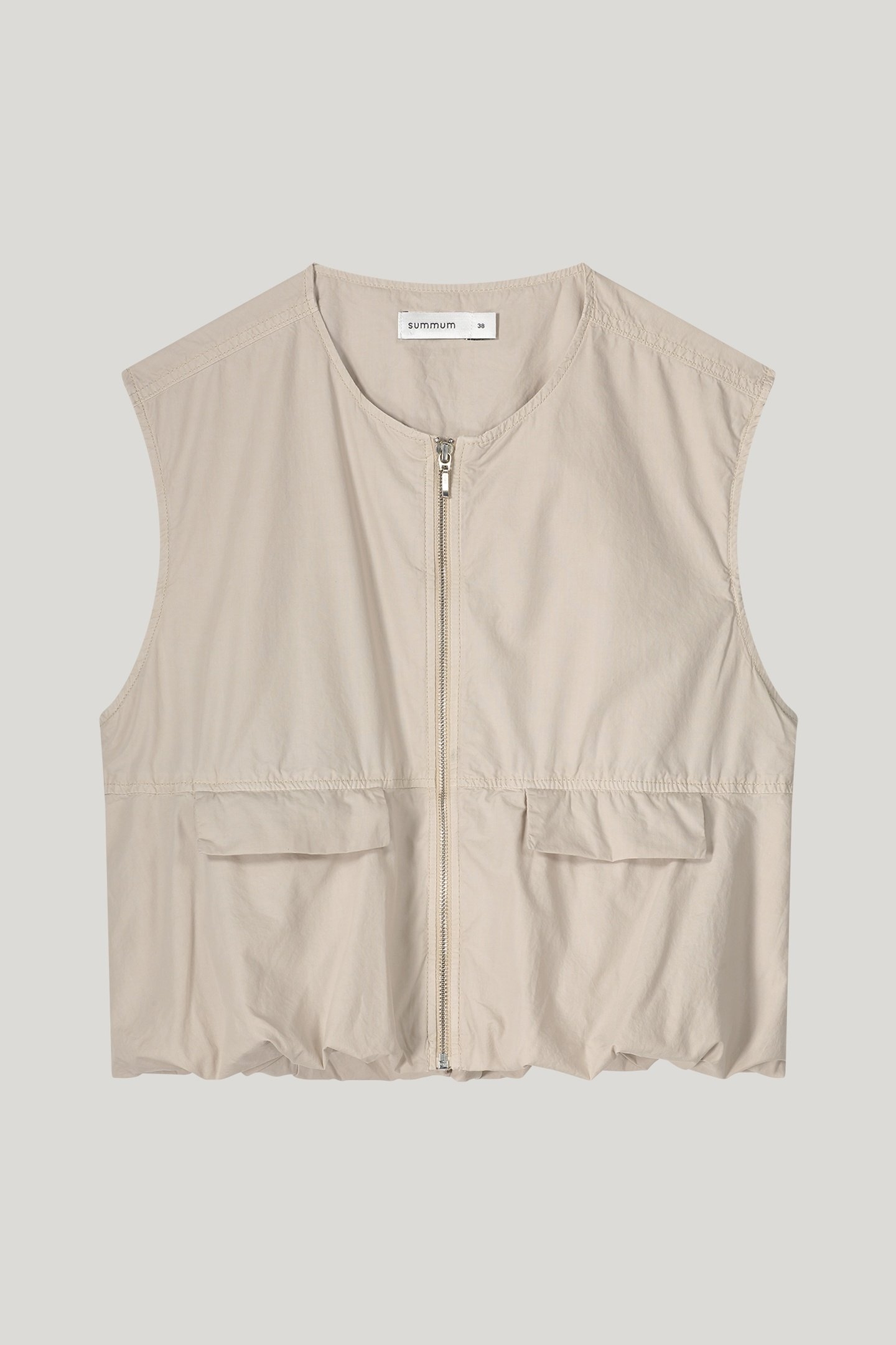 GILET SUMMER PLAIN WEAVE PEBBLE BEIGE 4