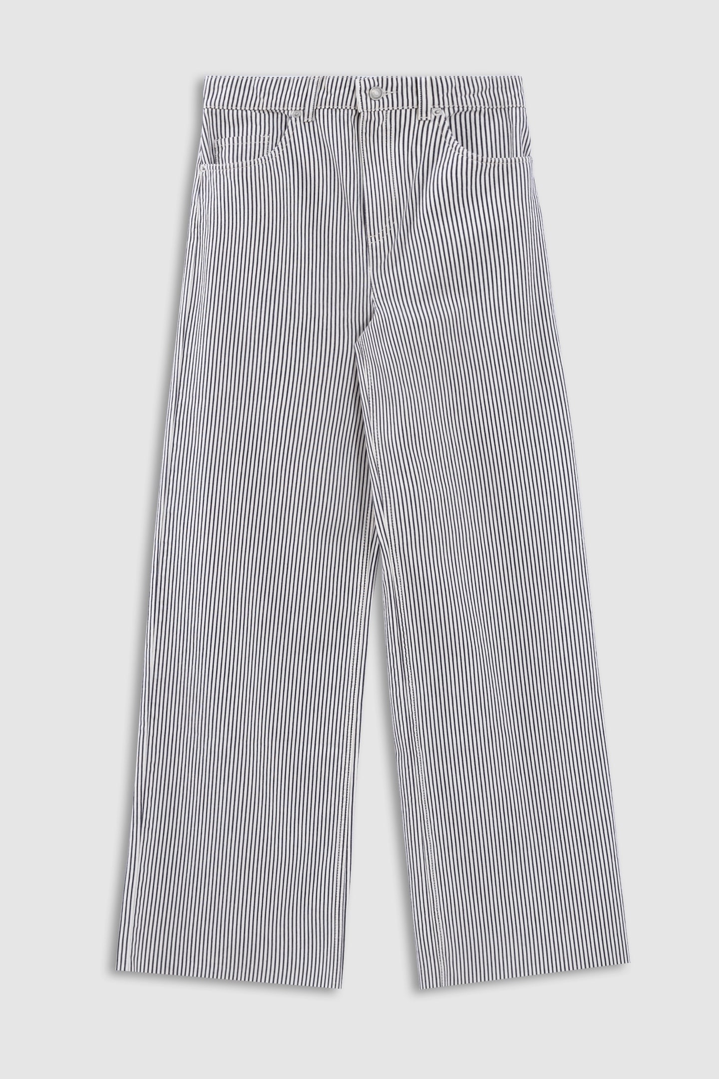 EDIE WIDE-LEG JEANS, WHITE, FINE STRIPE PATTERN 5