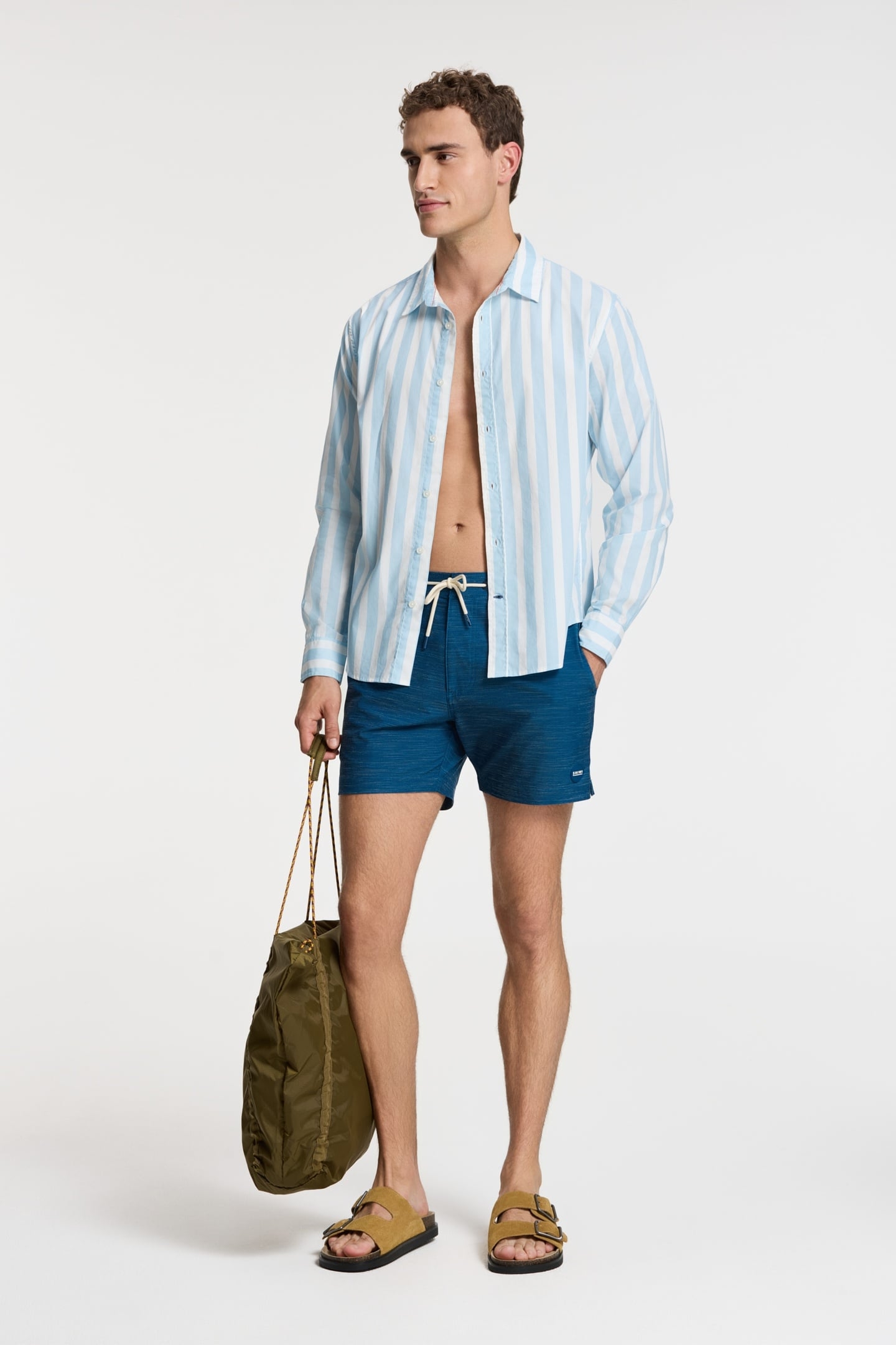 RICK LONG SLEEVE SHIRT BLOCK STRIPE BLUE CLOUD BLOCK STRIPES 3