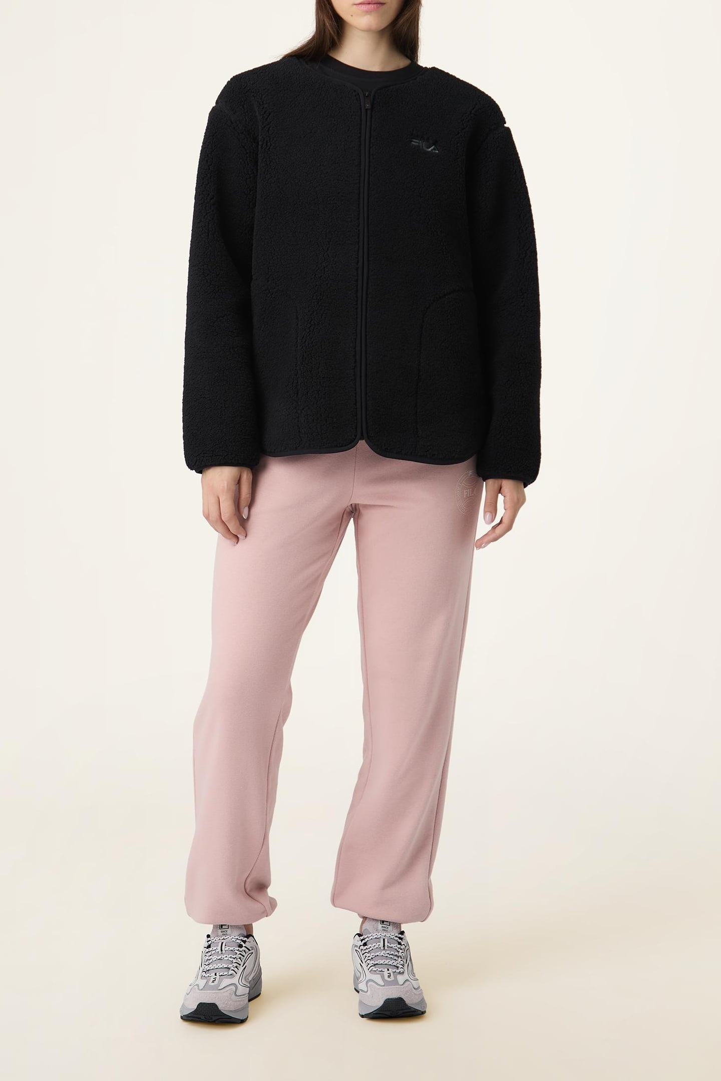 CASSIANO RELAXED TEDDY FLEECE JACKET BLACK 2