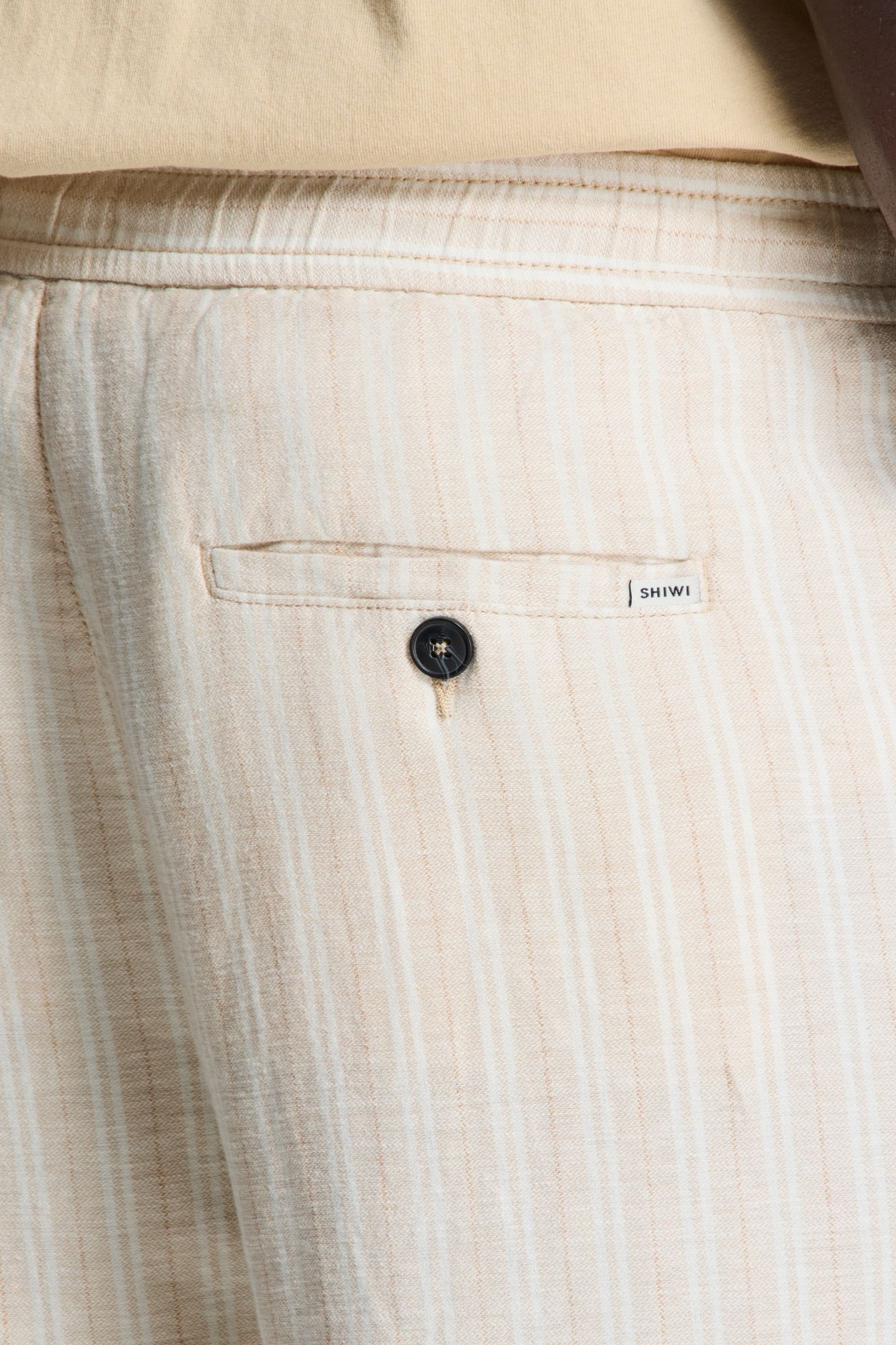 LENNY LINEN TROUSERS YARN DYE STRIPES BEIGE SAND STRIPES 7