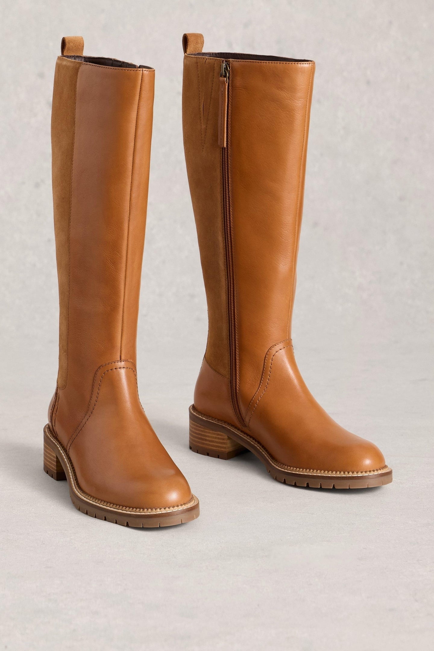 SERENA LEATHER KNEE HIGH BOOT MID TAN 1