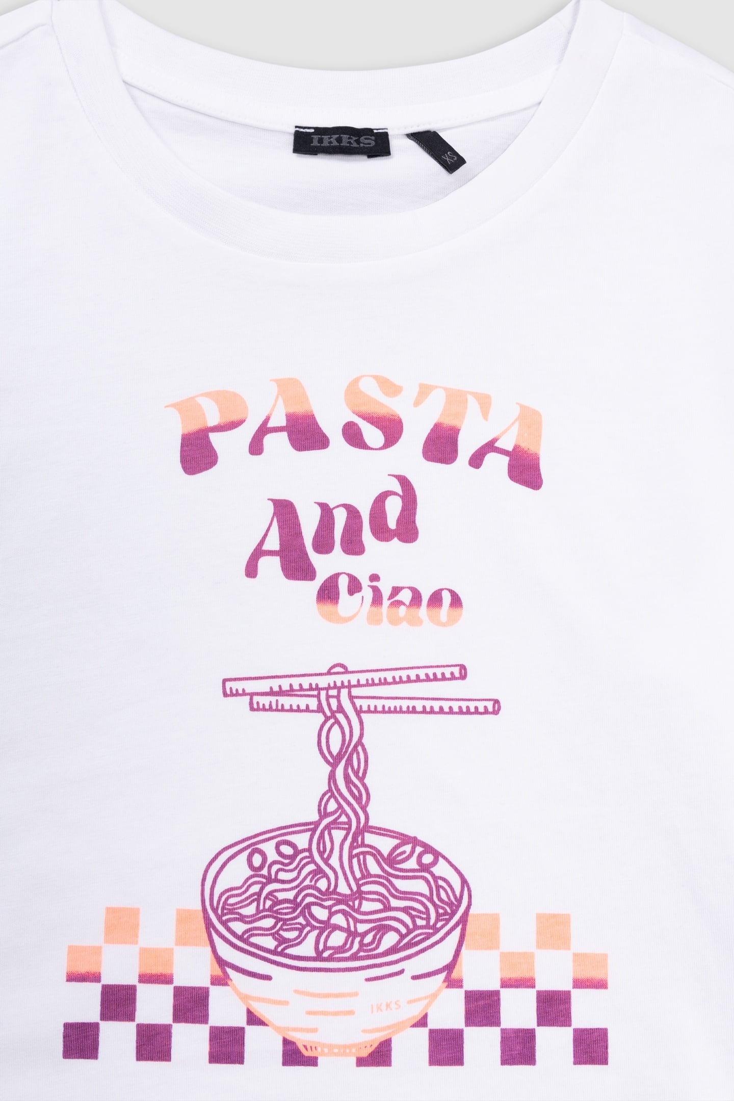 WHITE T-SHIRT ORGANIC COTTON VISUAL BOWL OF PASTA 3