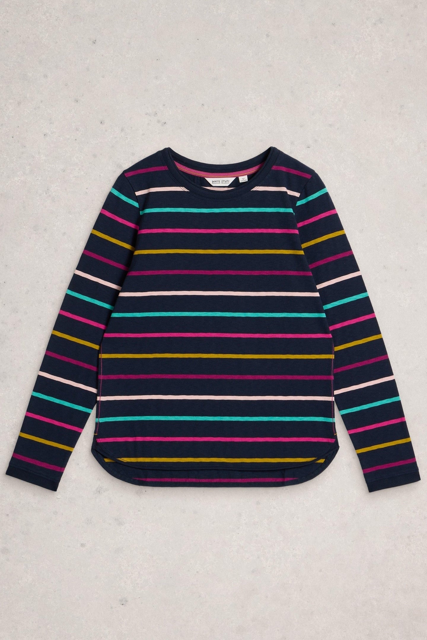 CLARA STRIPE LS TEE NAVY MULTI 3