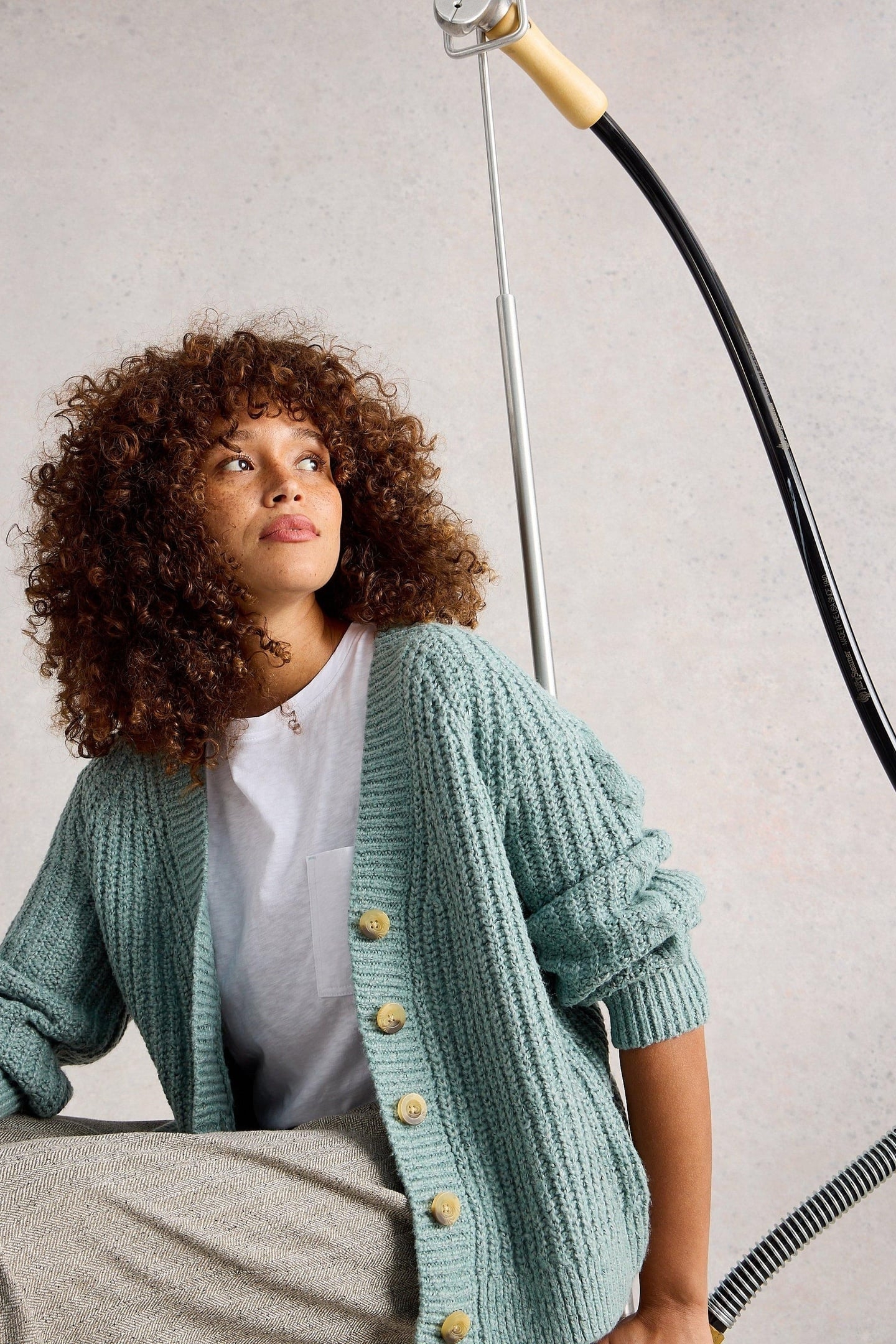 SALLY SLUB CARDIGAN DUSTY GREEN 5