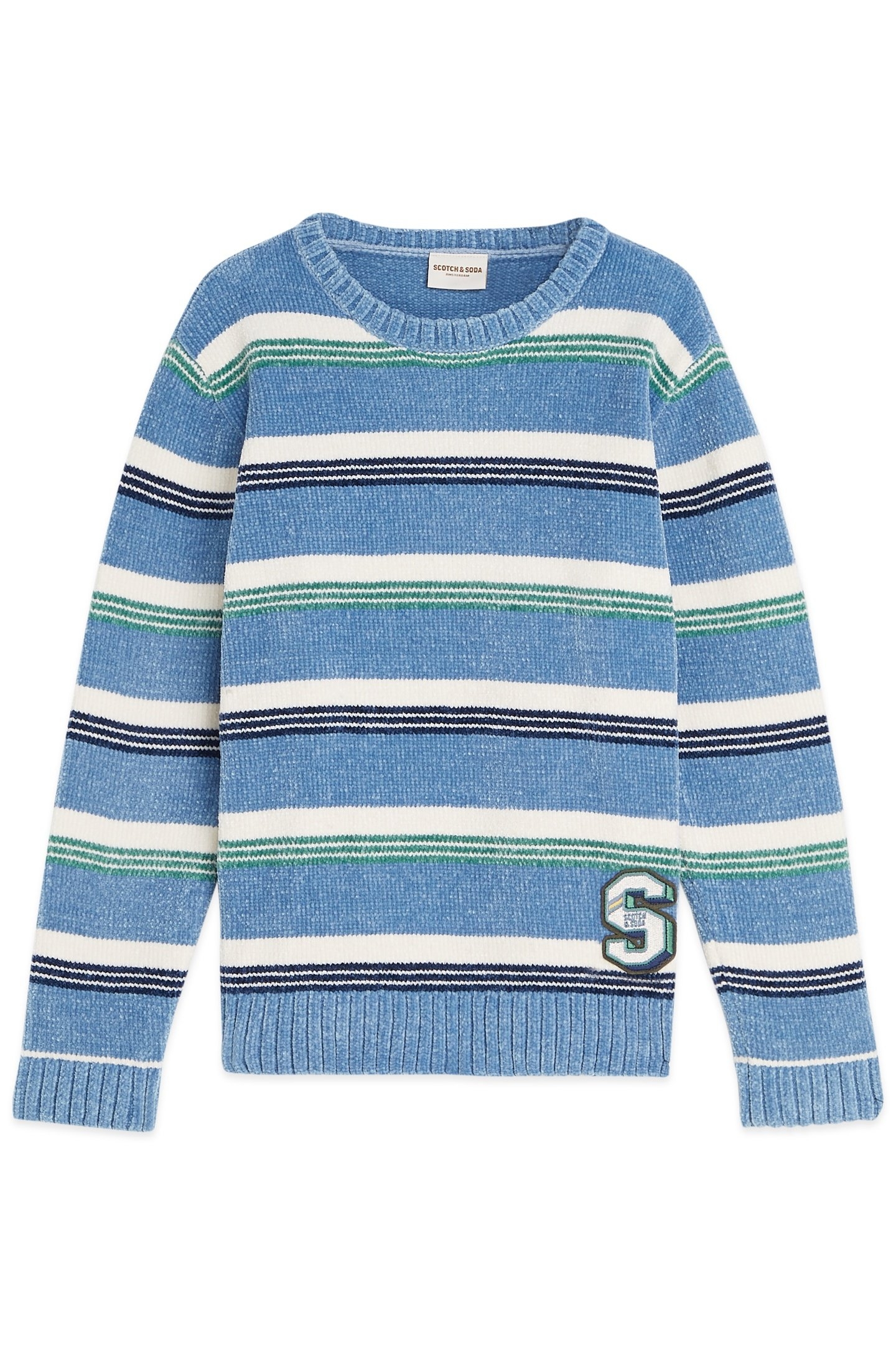 BOYS CREWNECK SWEATER SKY/PEWTER 1