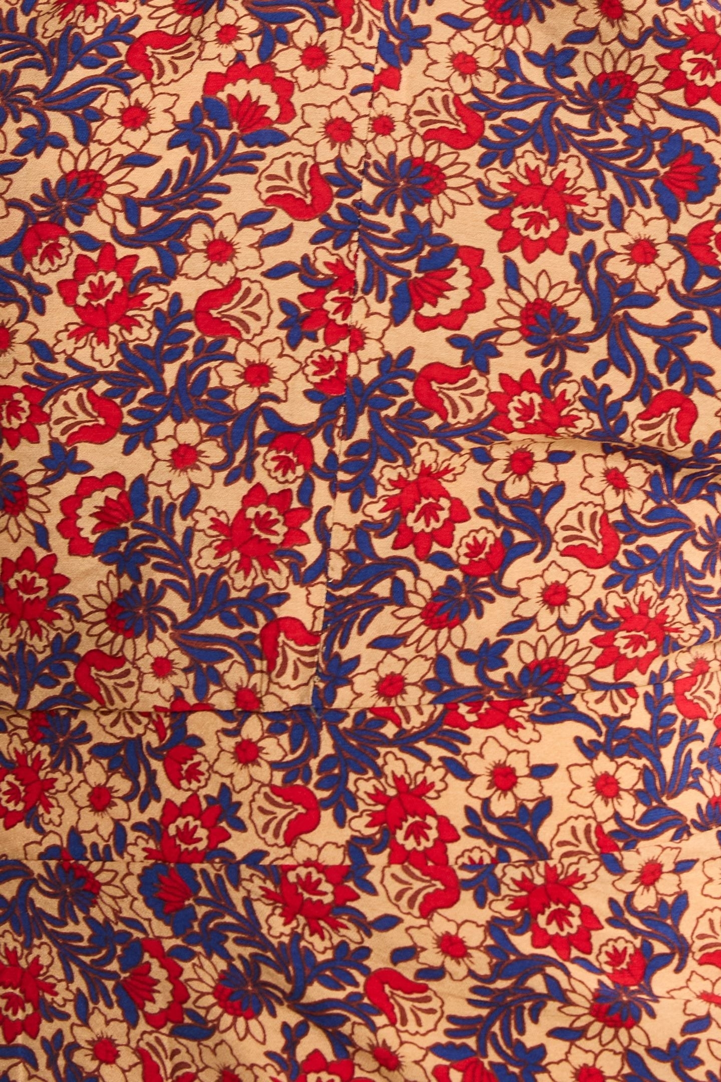 RED BACKLESS DRESS WITH FLOWERY PRINT ECRU 7