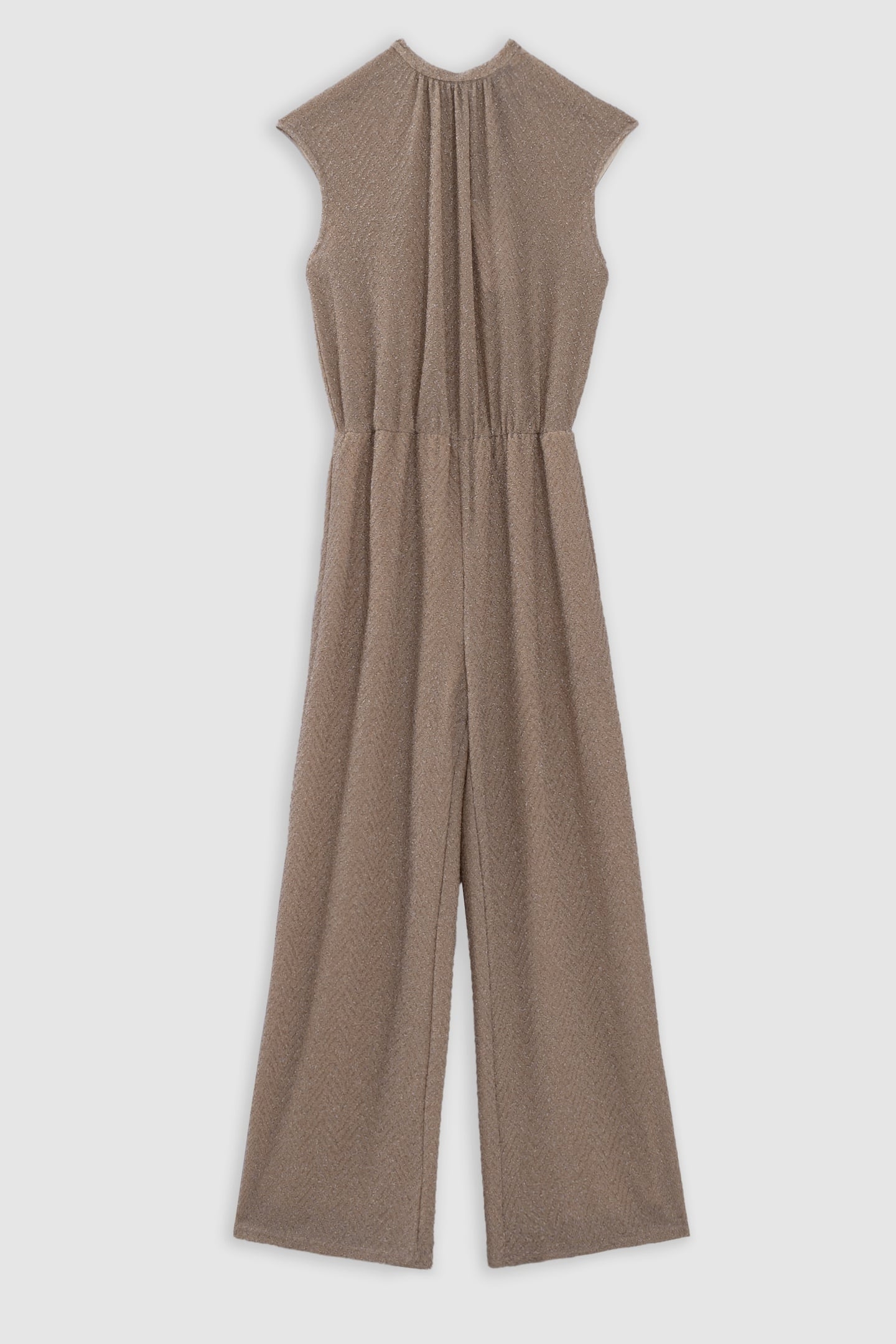 HERRINGBONE PATTERN GOLD JUMPSUIT 3