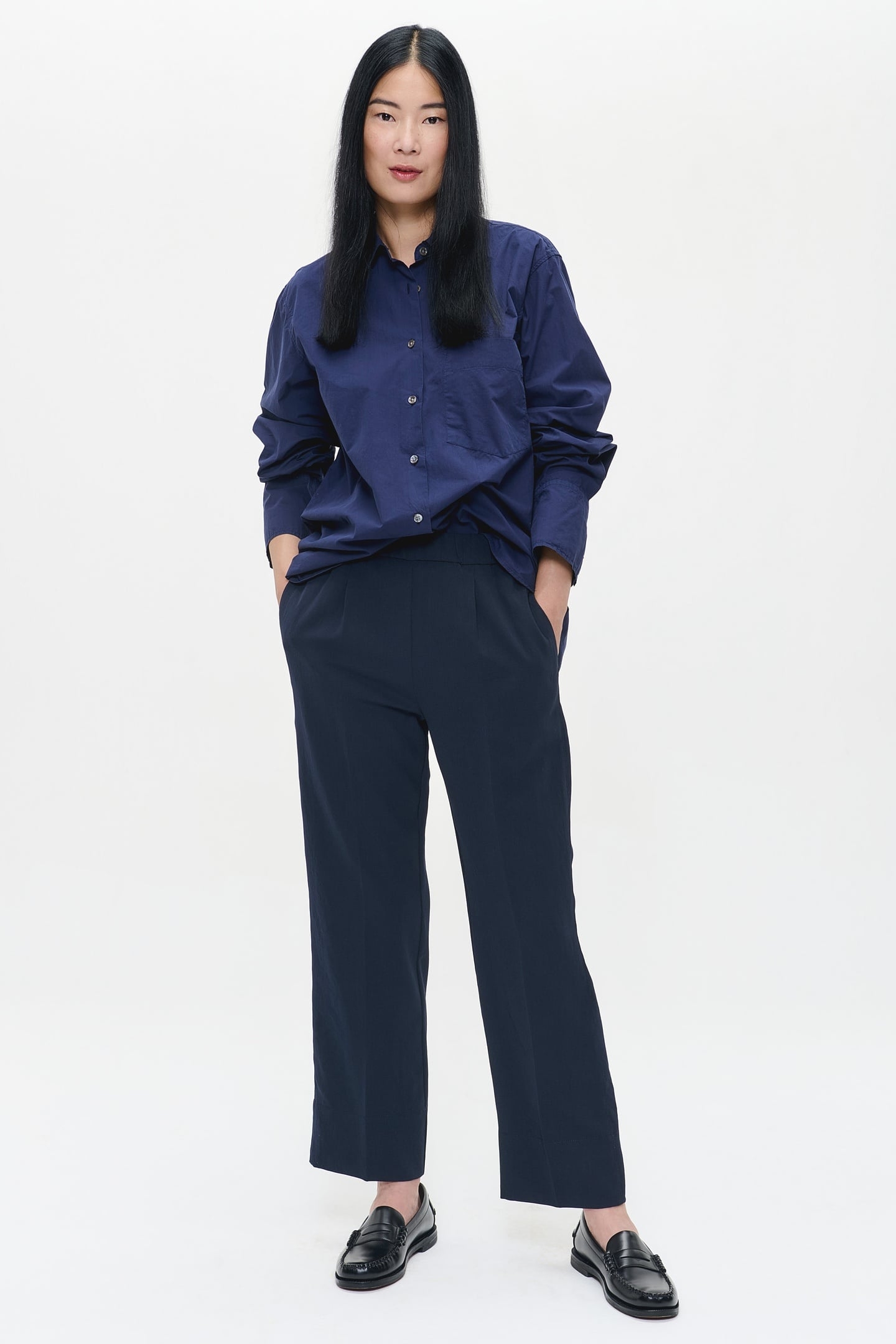 POPLIN SHIRT MIDNIGHT BLUE 2