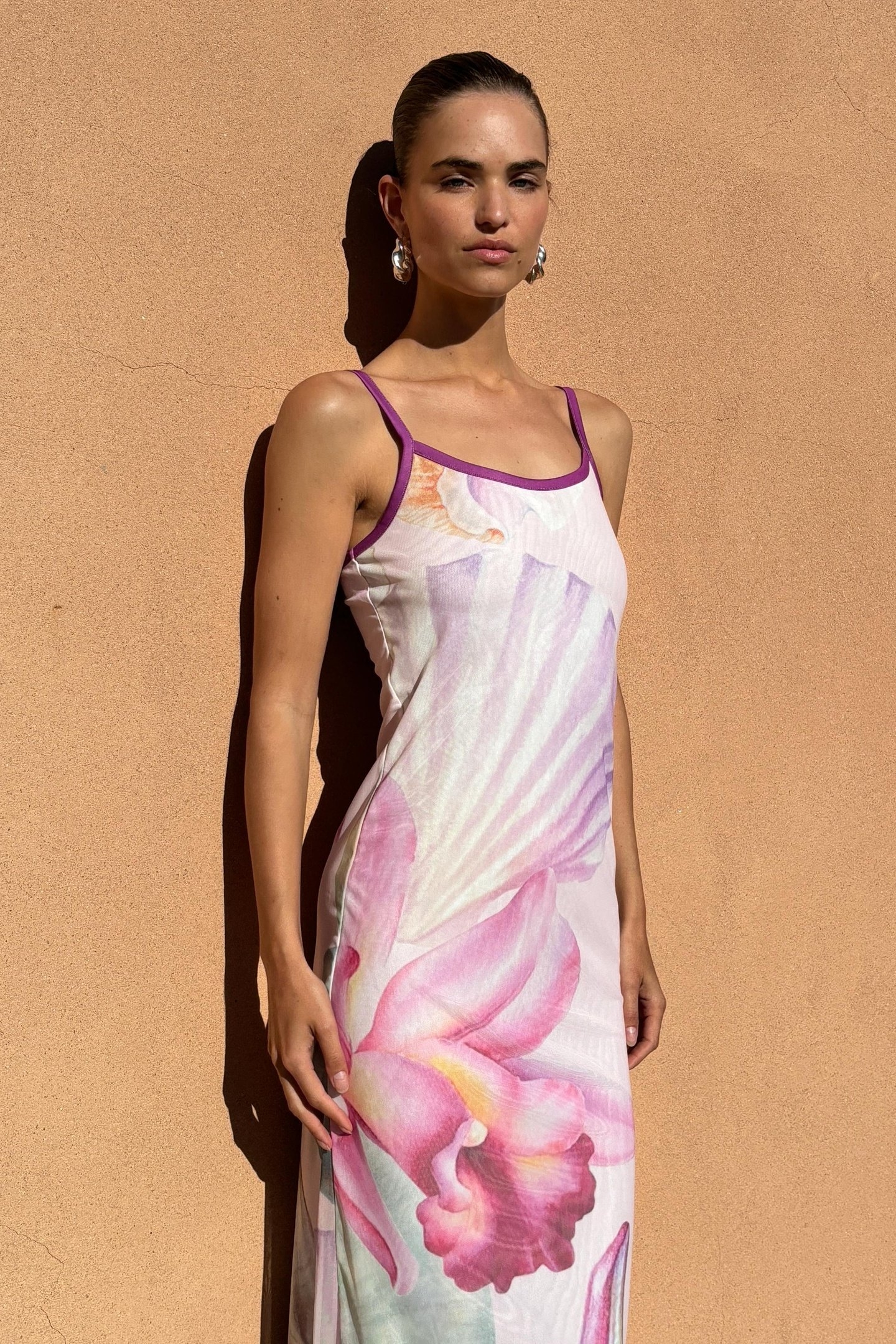 CLAIRE SPAGETTI MESH DRESS PINK 1