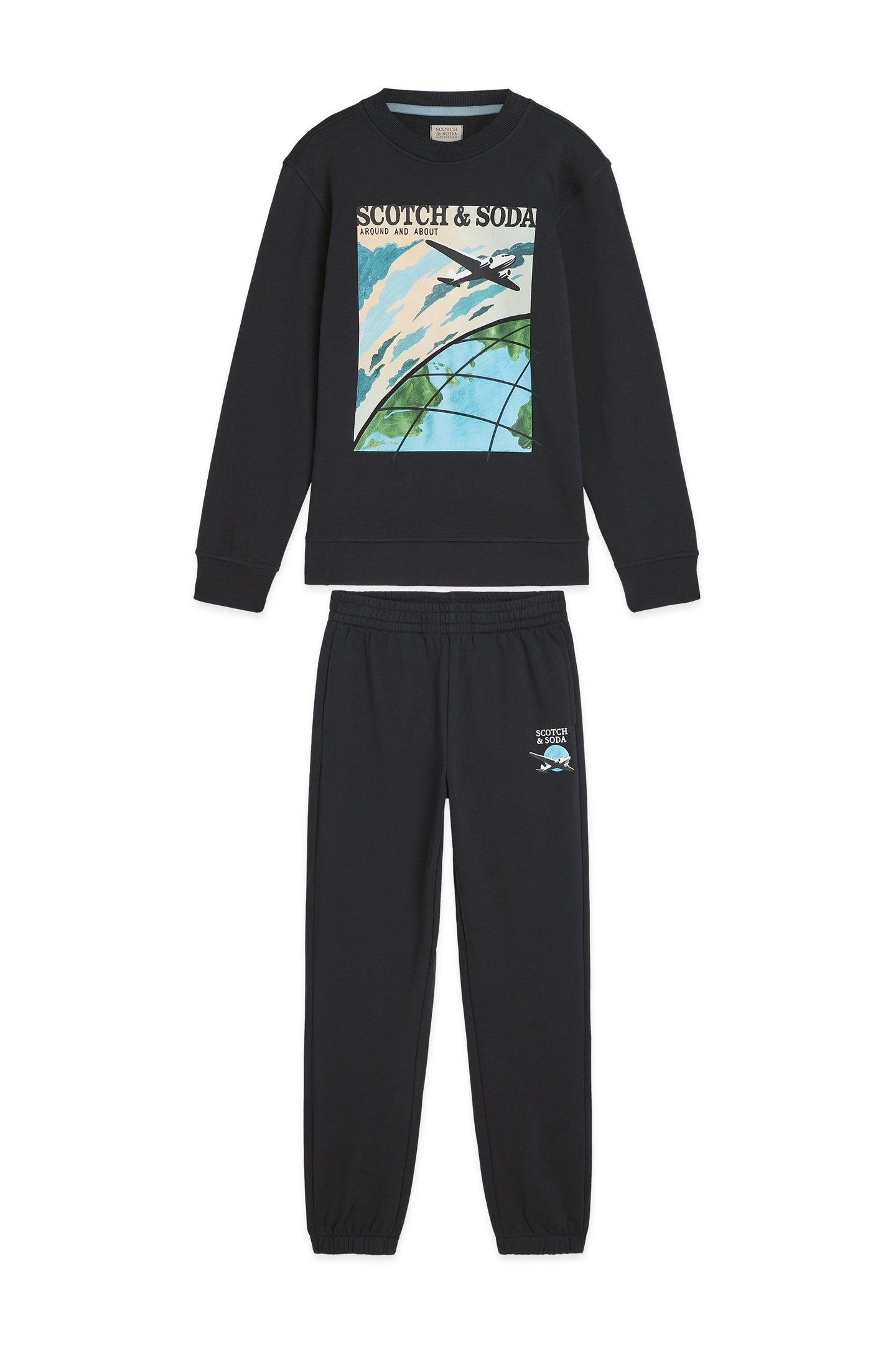 BOYS GRAPHIC CREWNECK & JOGGER SET BLACK/RED 1