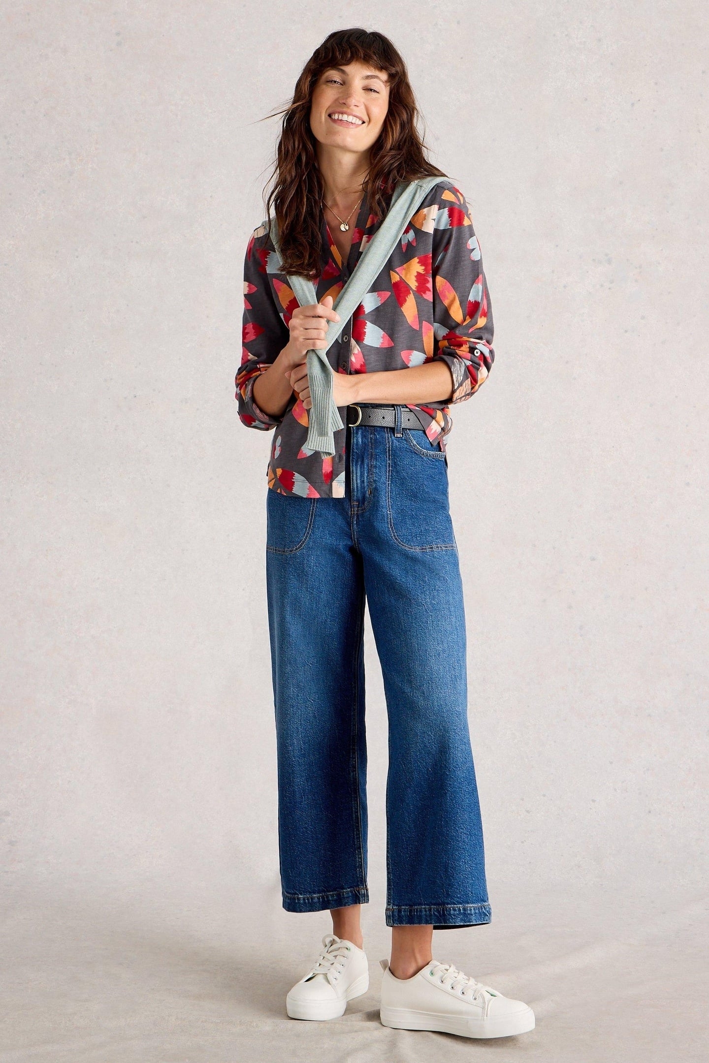 ANNIE JERSEY SHIRT GREY PRINT 1