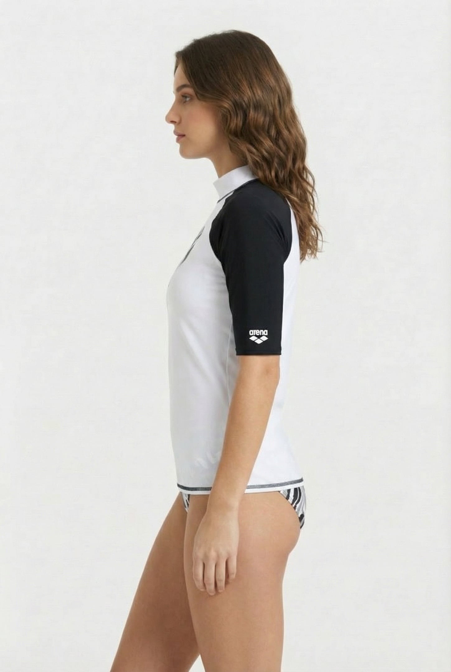 WOMEN'S ARENA RASH VEST S/S GRAPHIC WHITE-BLACK 3