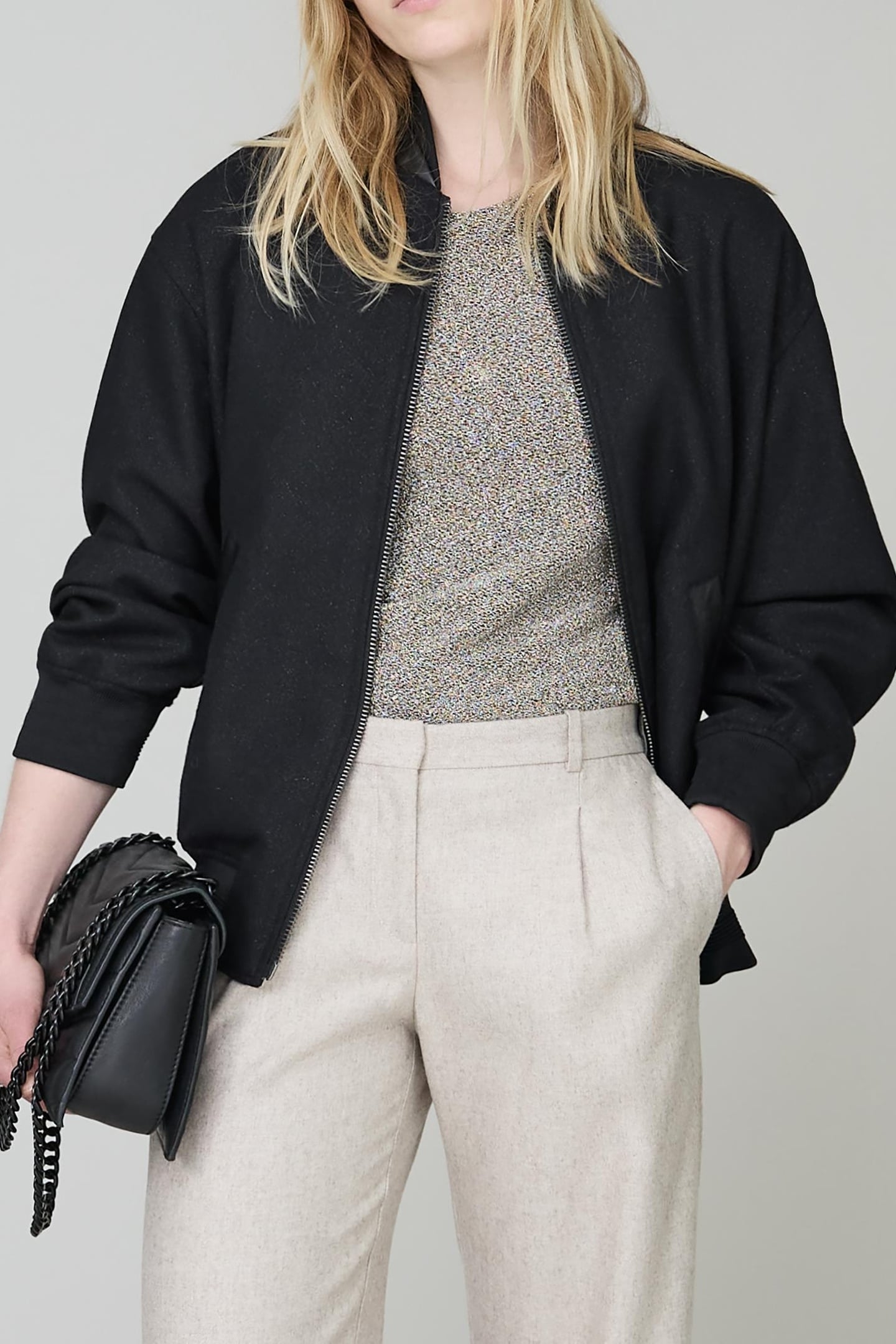 PURE EDITION-OVERSIZE SEQUINED BLACK BOMBER 2