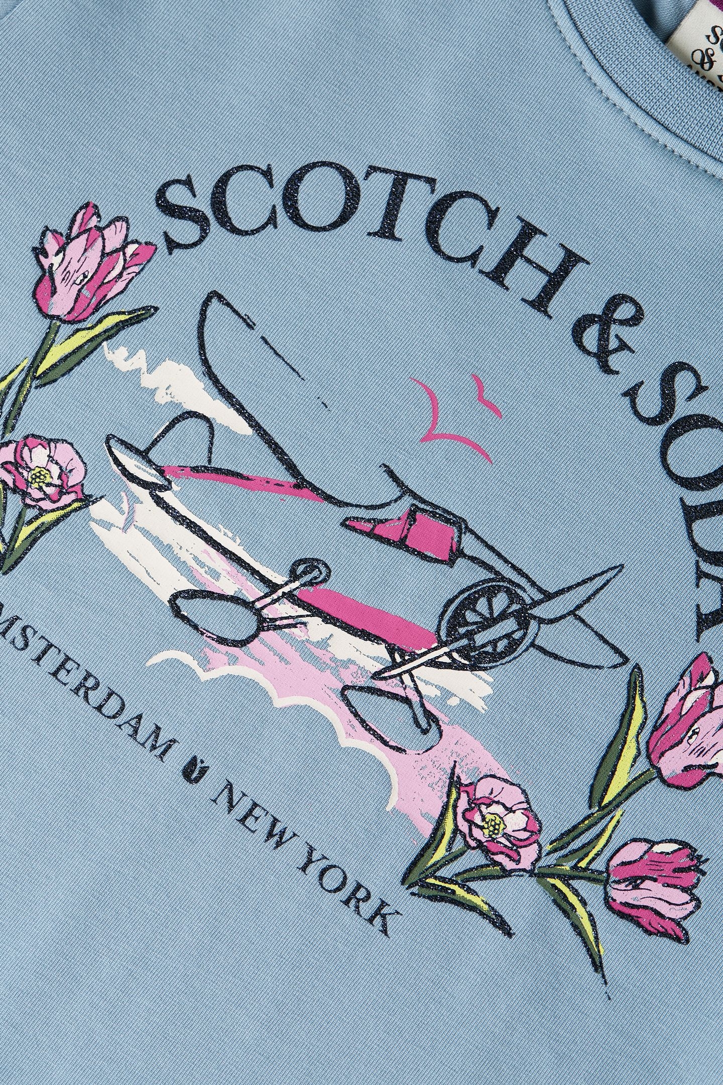 GIRLS BABY SHORT SLEEVE TEE SKY/PEWTER 3