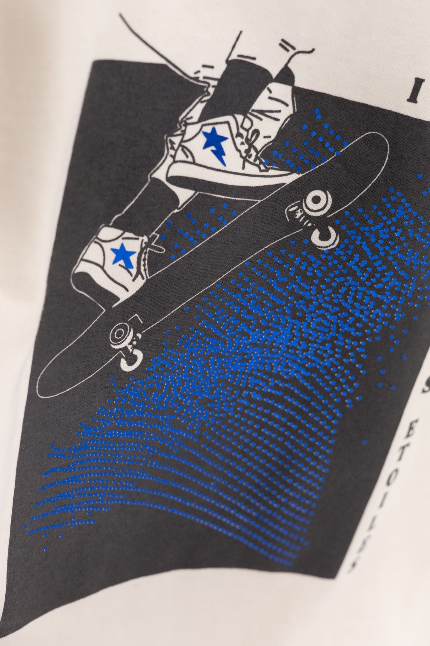 T-SHIRT ECRU ORGANIC COTTON VISUAL SKATER MILLAR BLUE BOY 6