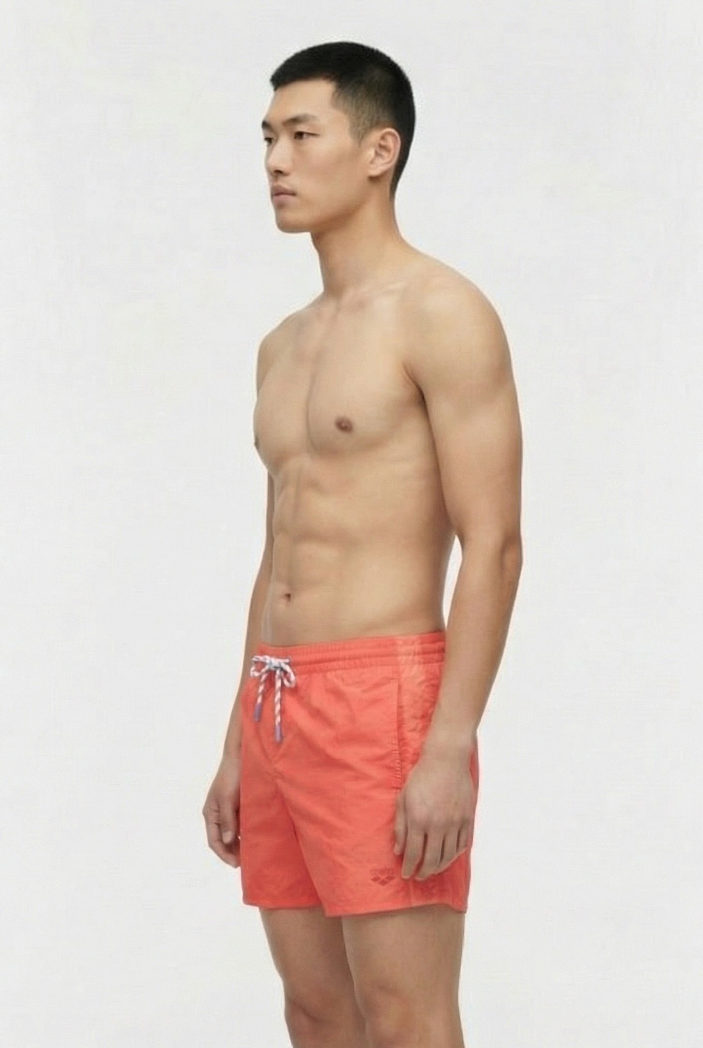 MEN'S ARENA TEAM STRIPE BEACH SHORT SOLI CALYPSO CORAL 3