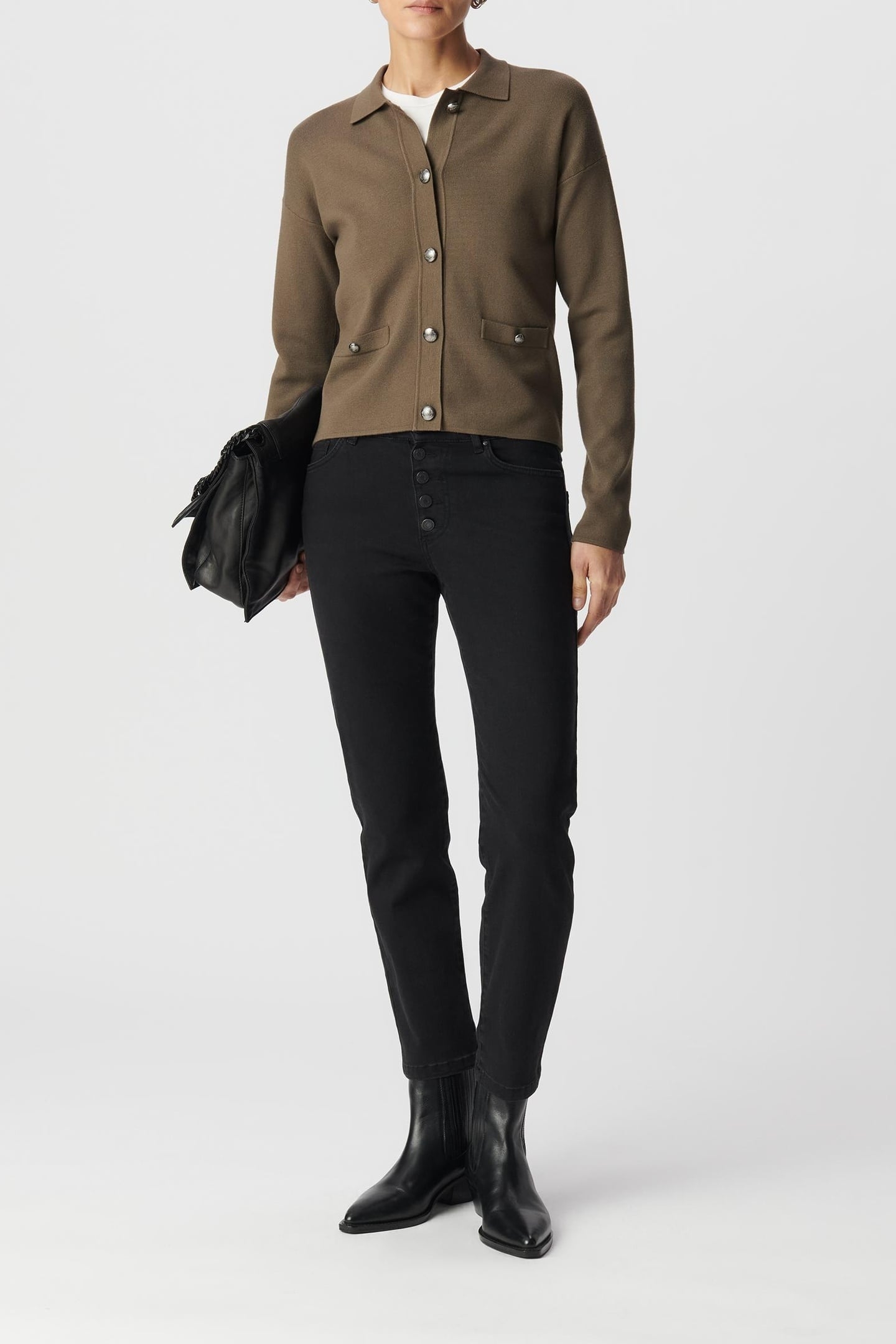 CARDIGAN KHAKI KNIT SPIRIT JACKET WOMEN 1